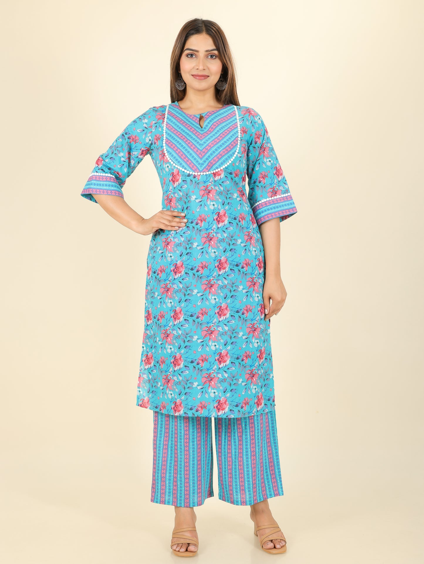 Soft Cotton Floral Kurta