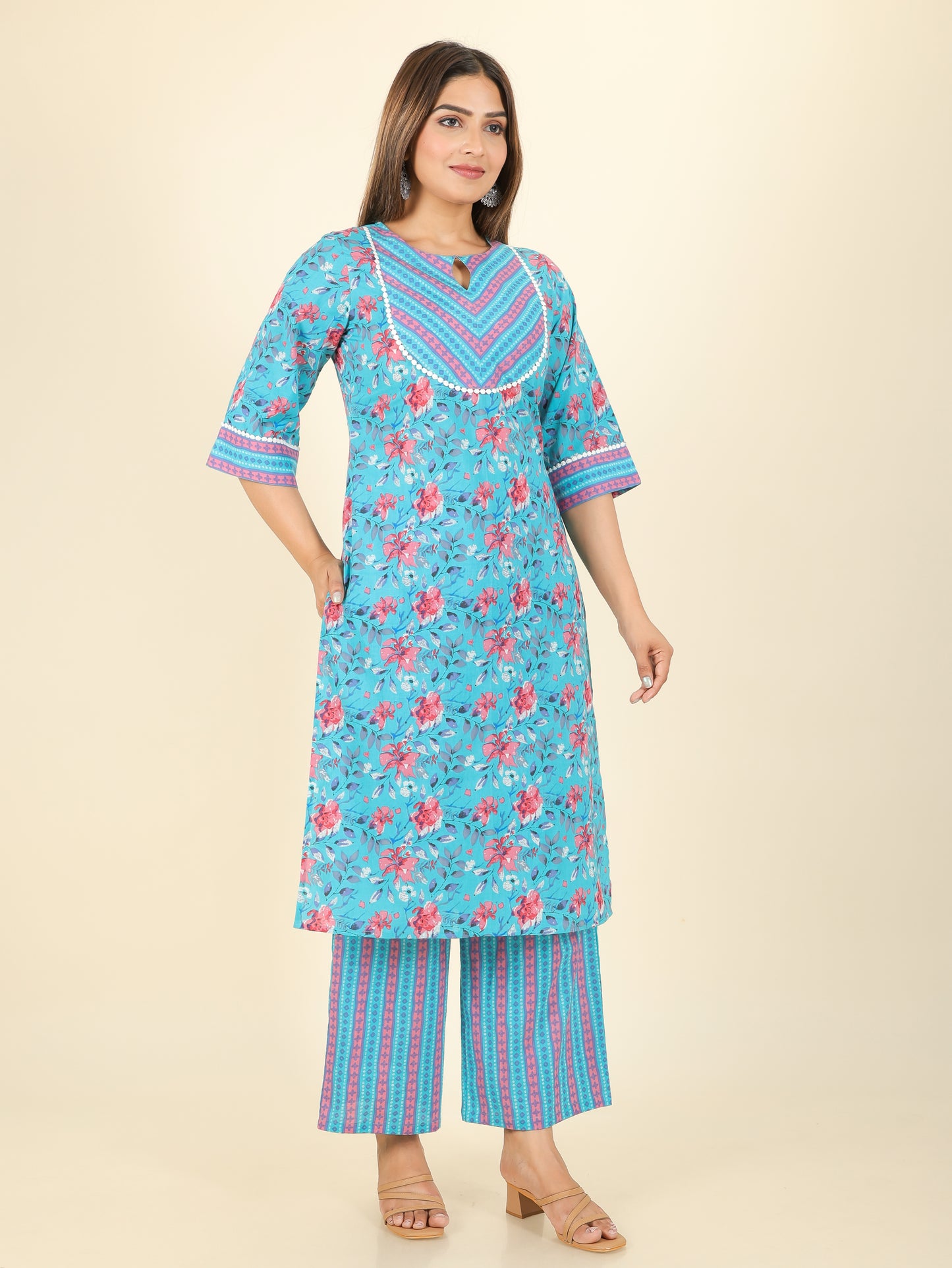 Soft Cotton Floral Kurta