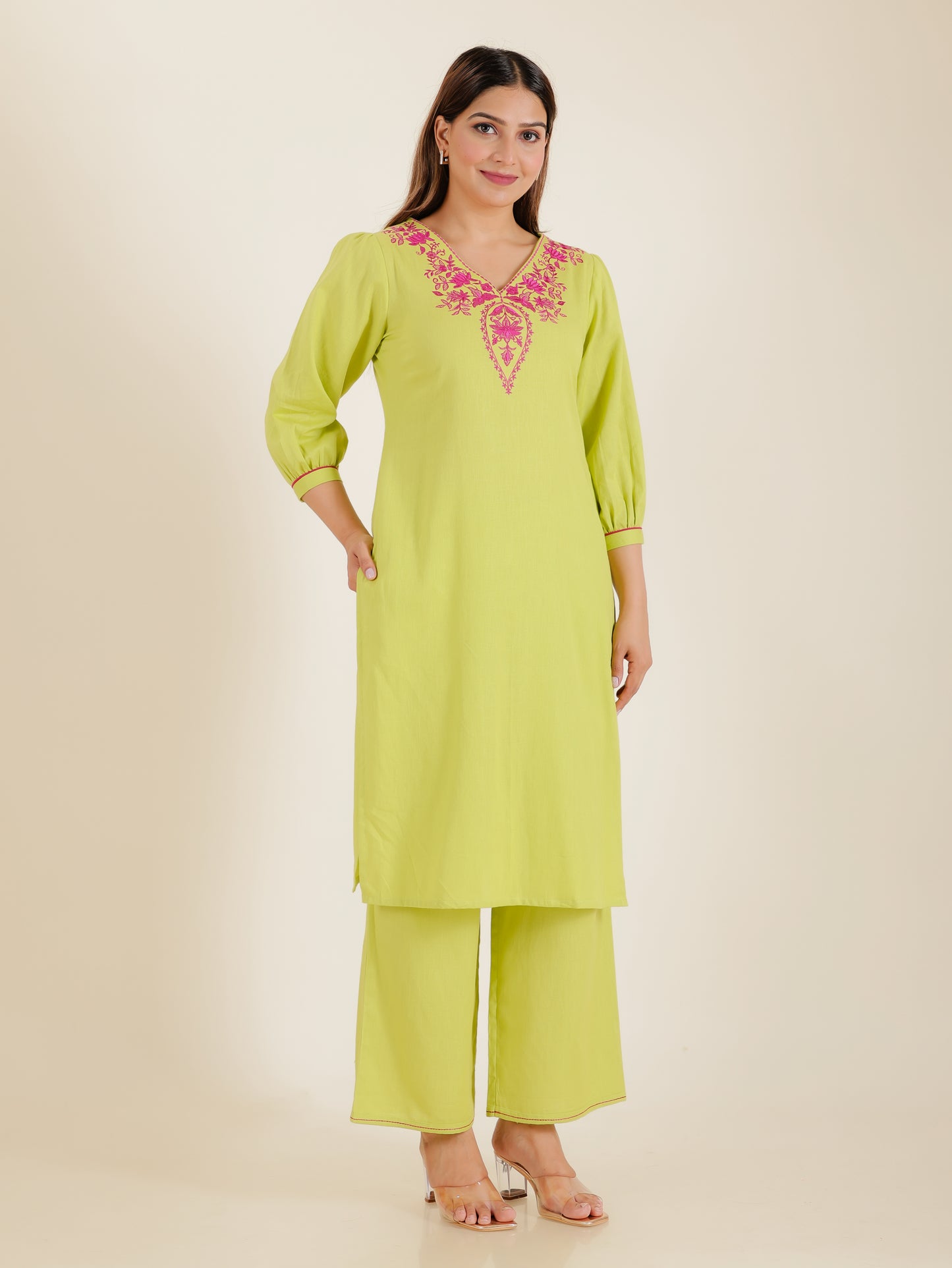 Linen Cotton Solid Kurta