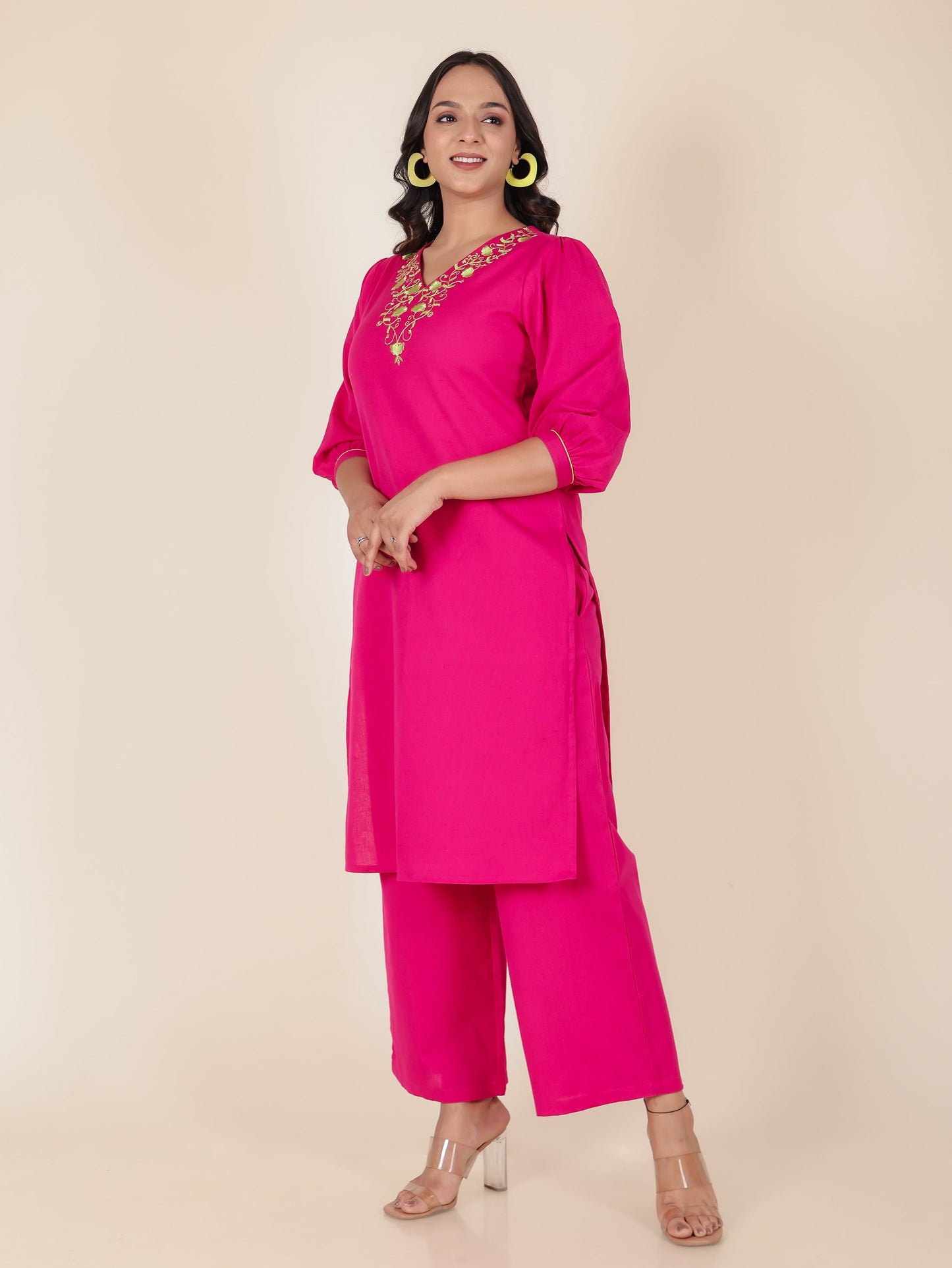 Linen Cotton Solid Kurta