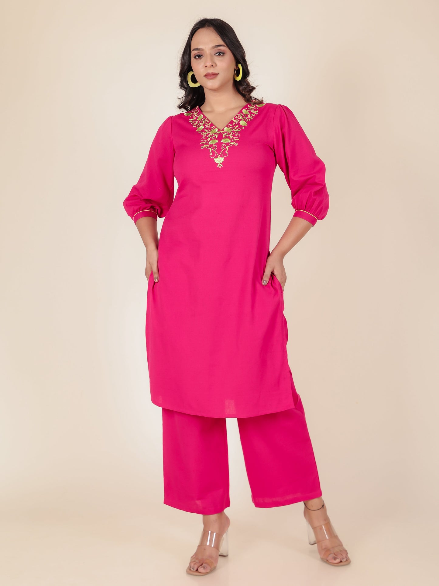 Linen Cotton Solid Kurta