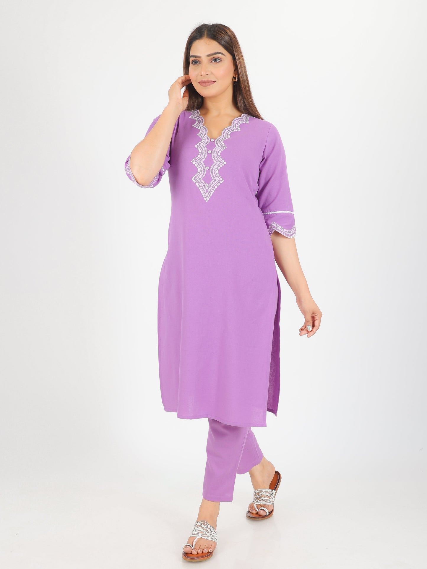 Linen Cotton Solid Kurta