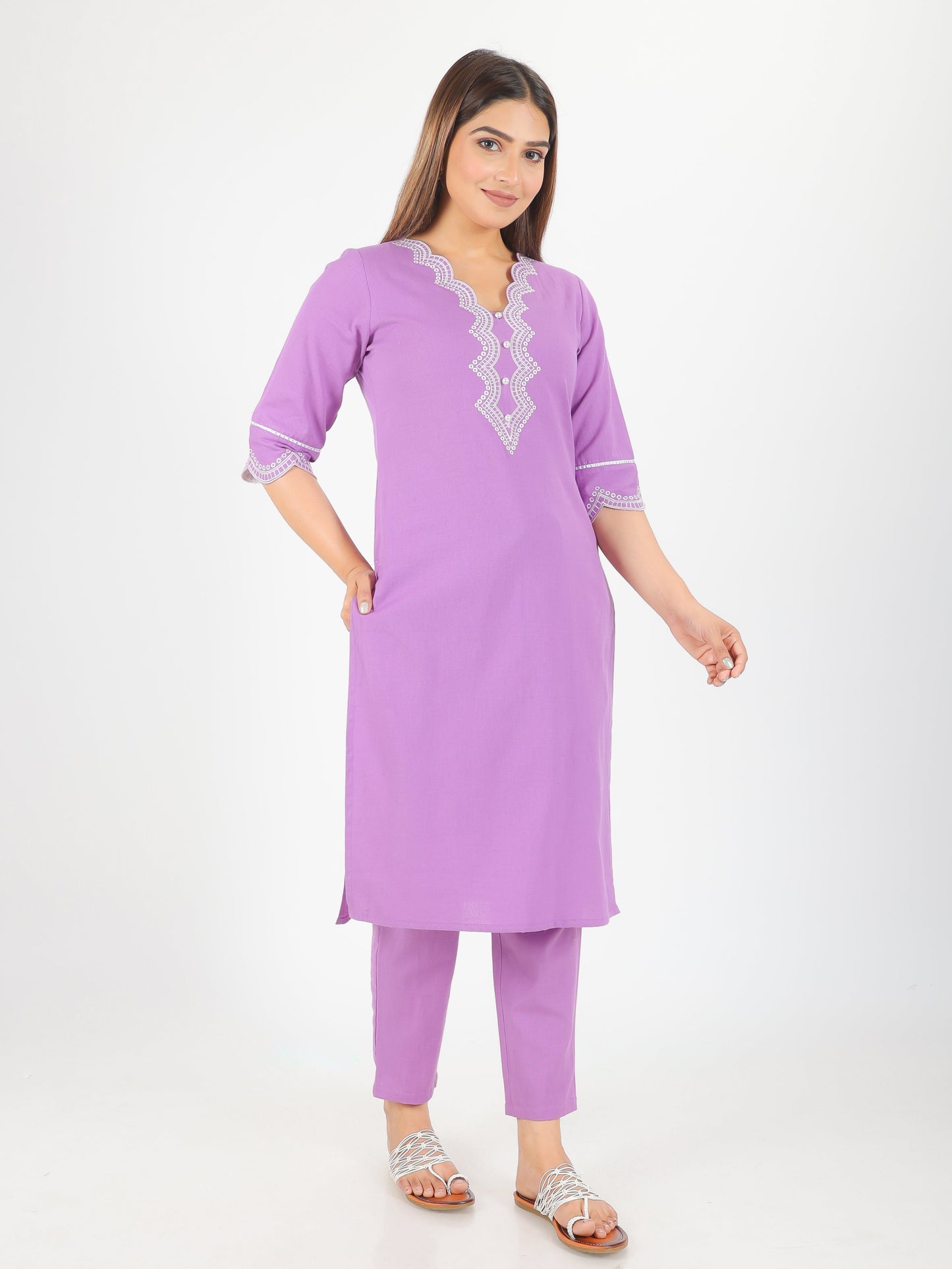 Linen Cotton Solid Kurta