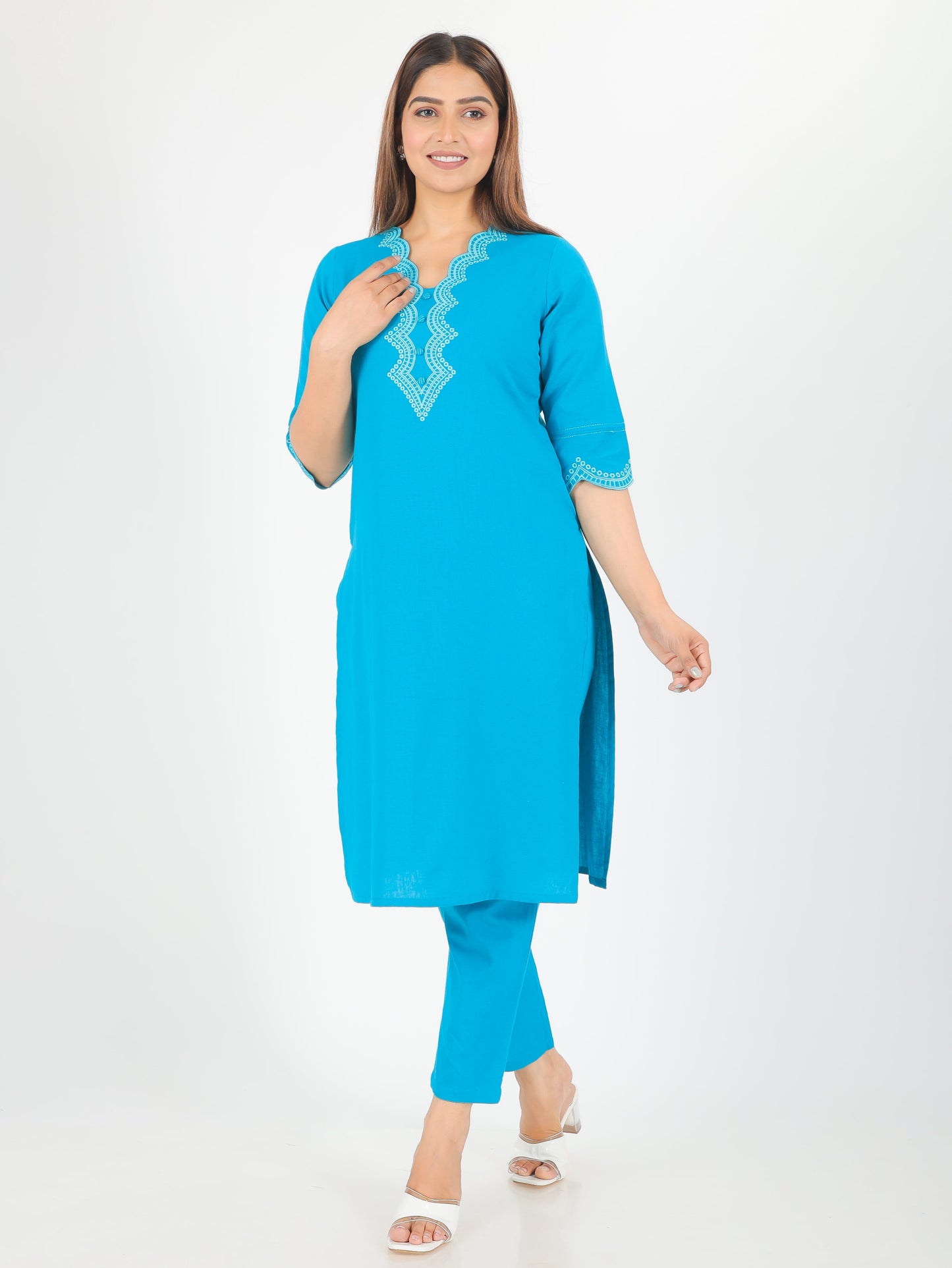 Linen Cotton Solid Kurta