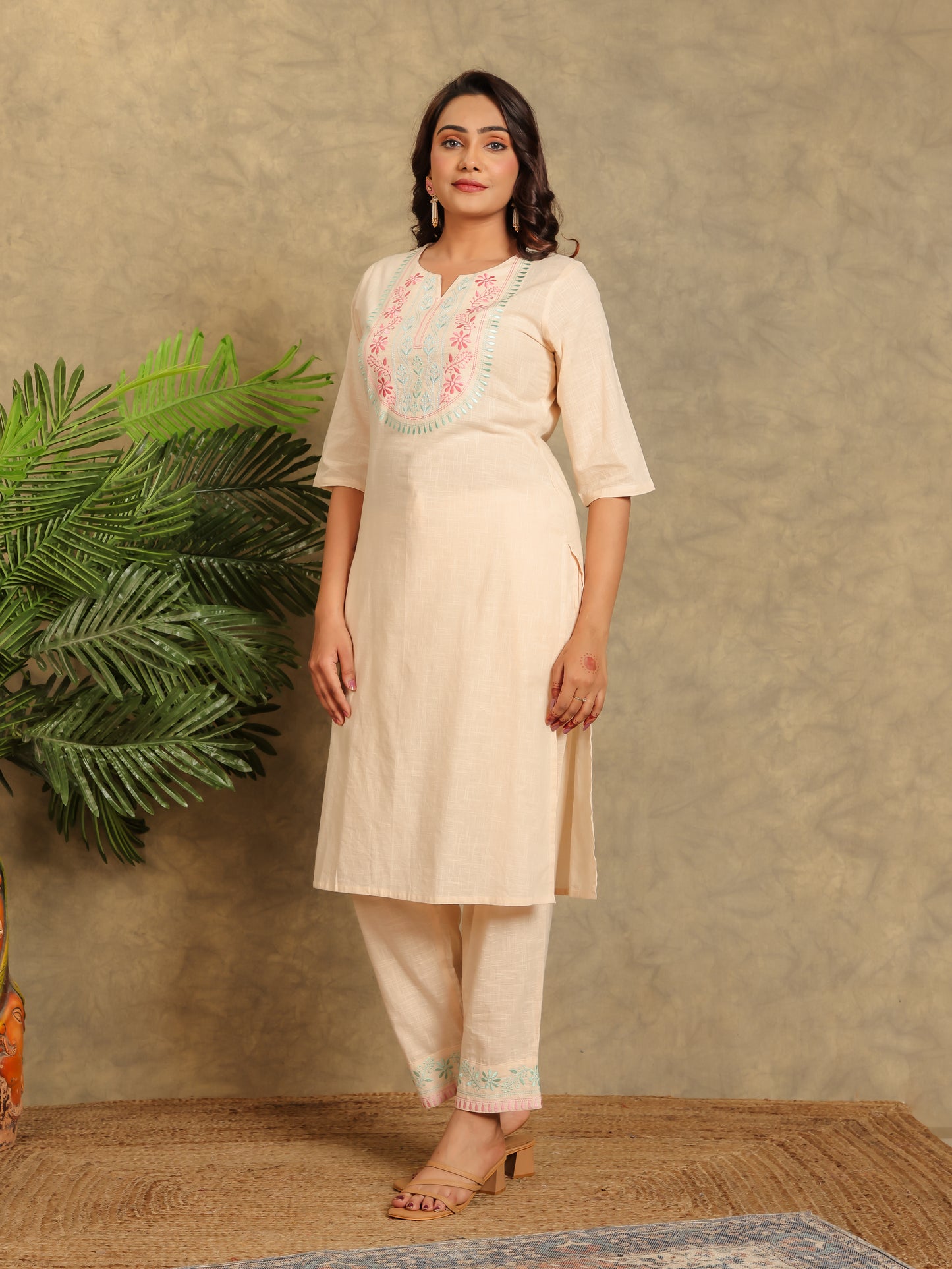 Khadi Cotton Solid Kurta