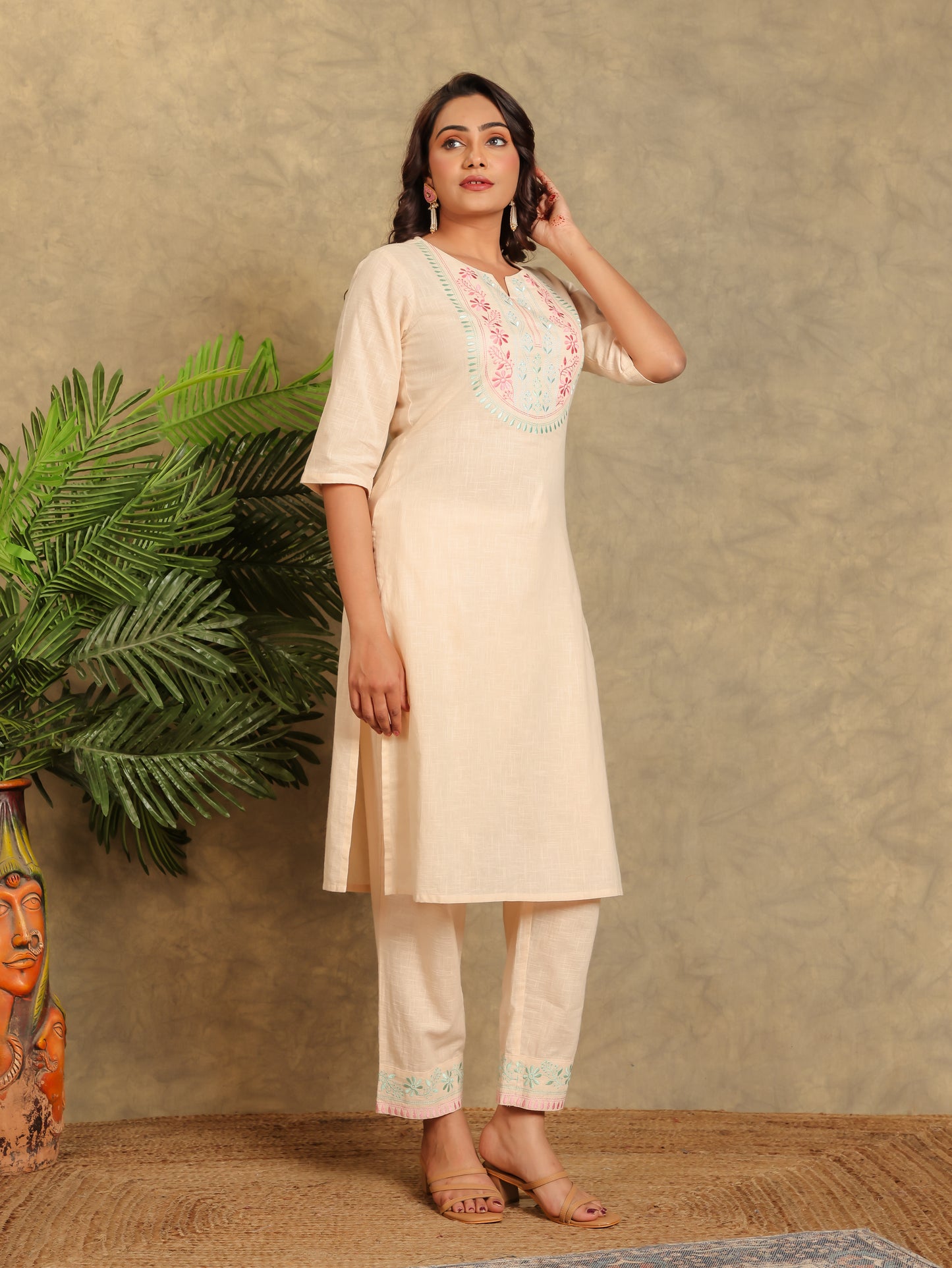 Khadi Cotton Solid Kurta