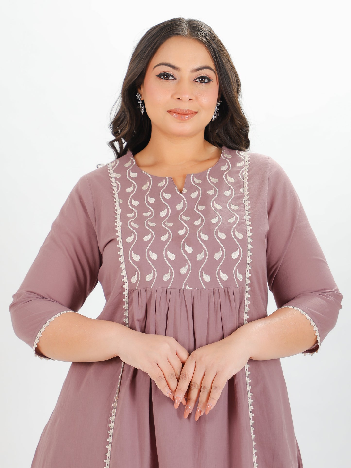 Soft Cotton Solid Embroidered Kurta