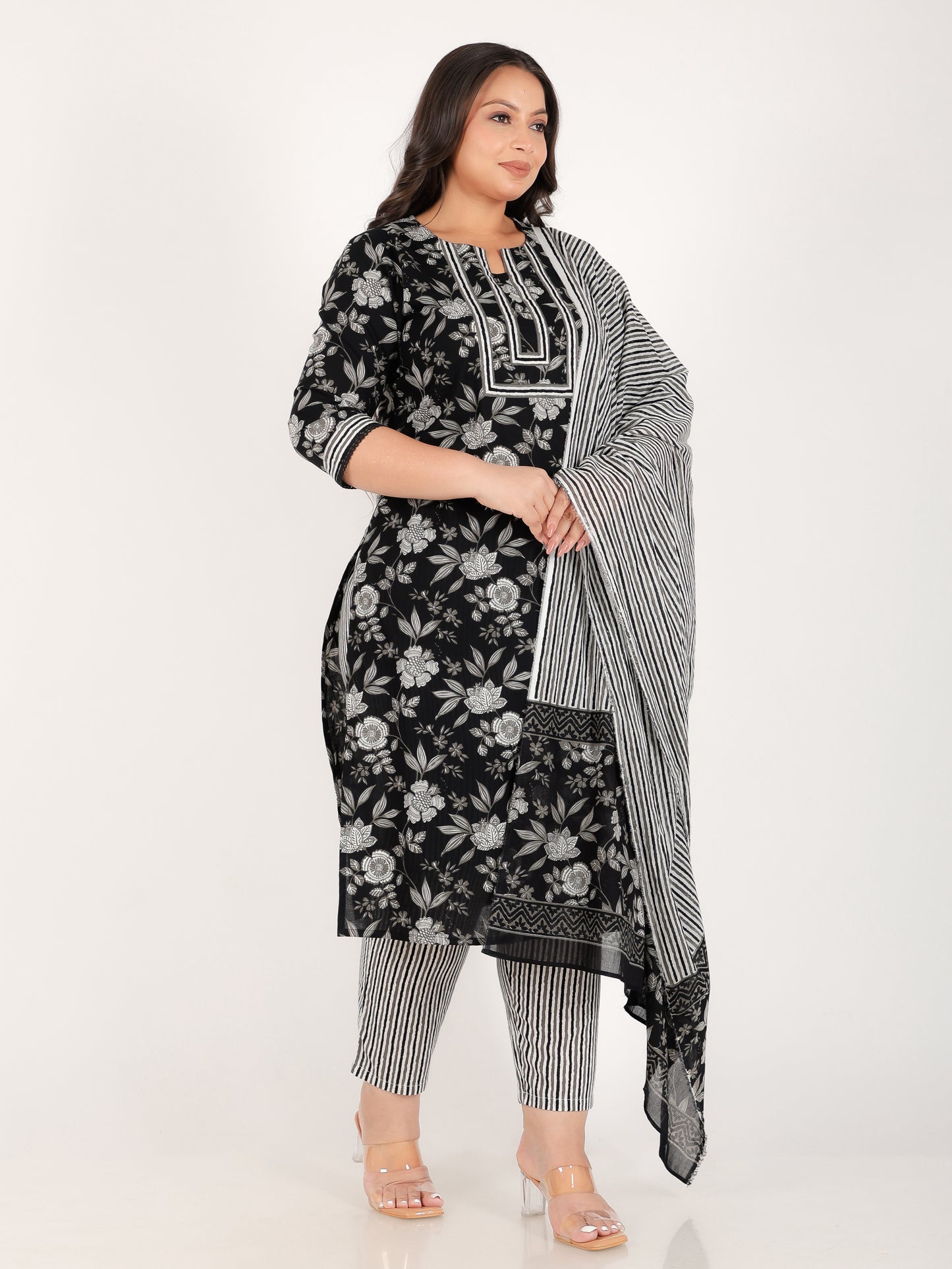 Voile Cotton Striped Dupatta