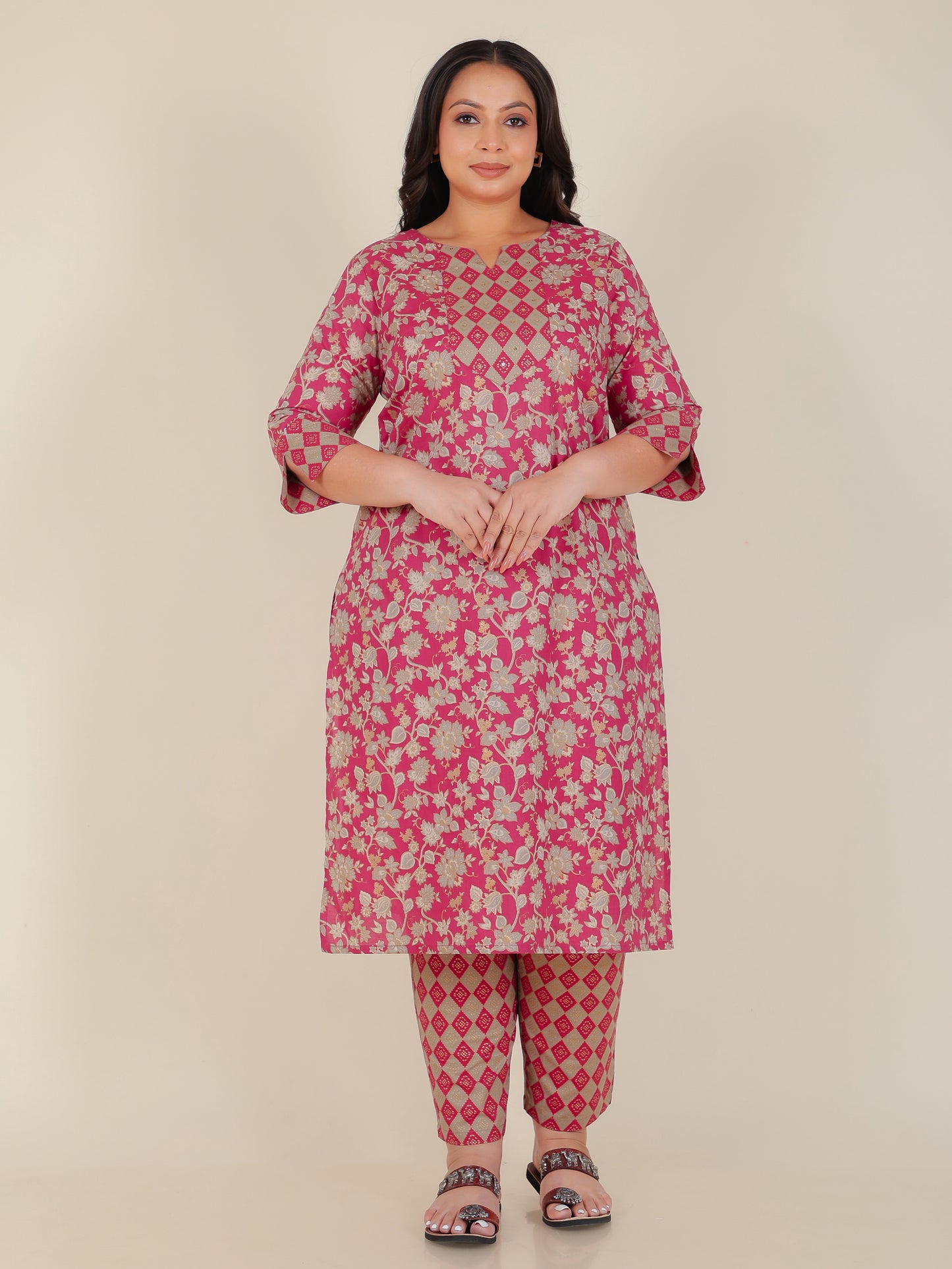 Soft Cotton Floral Kurta