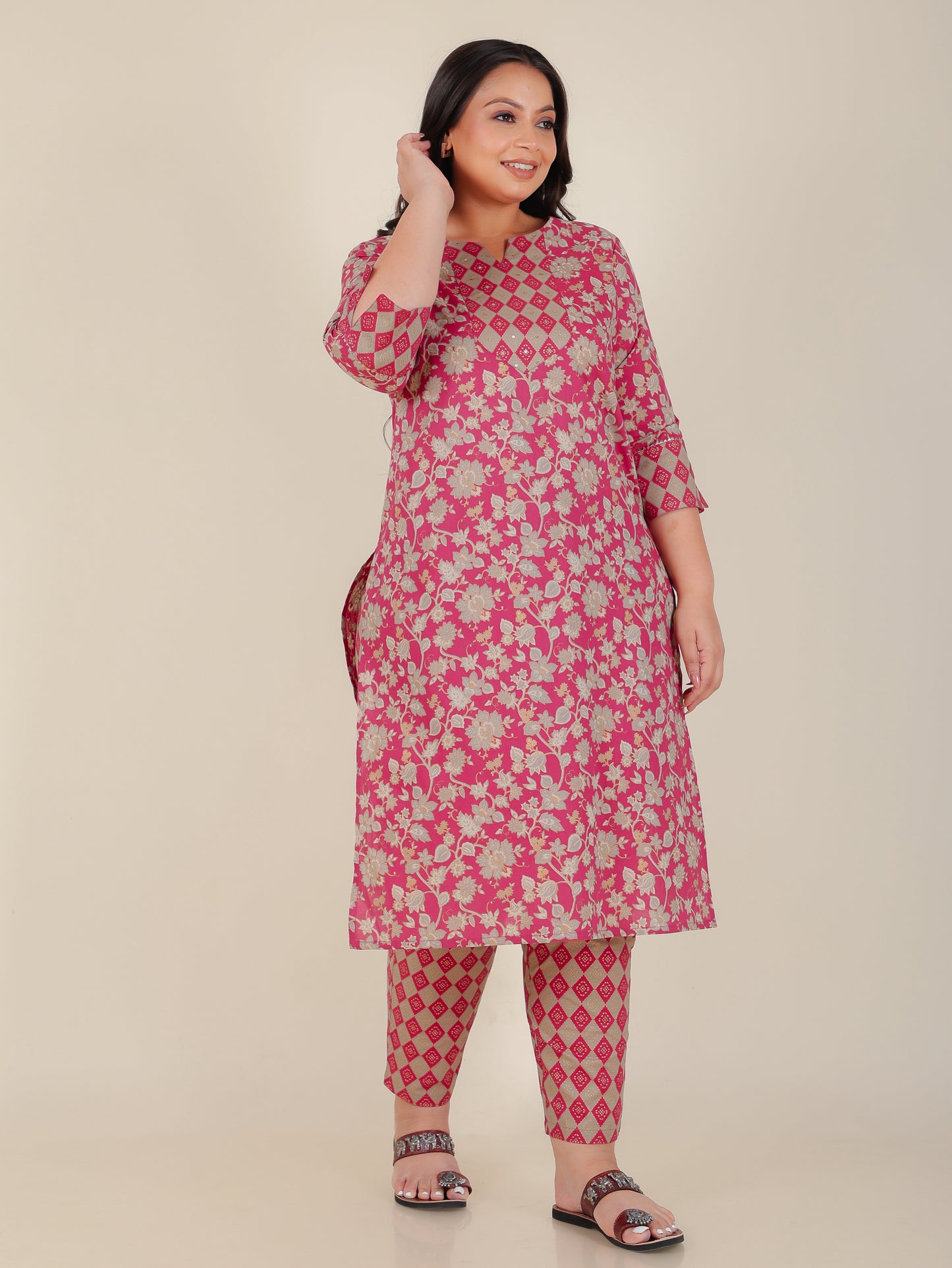 Soft Cotton Floral Kurta