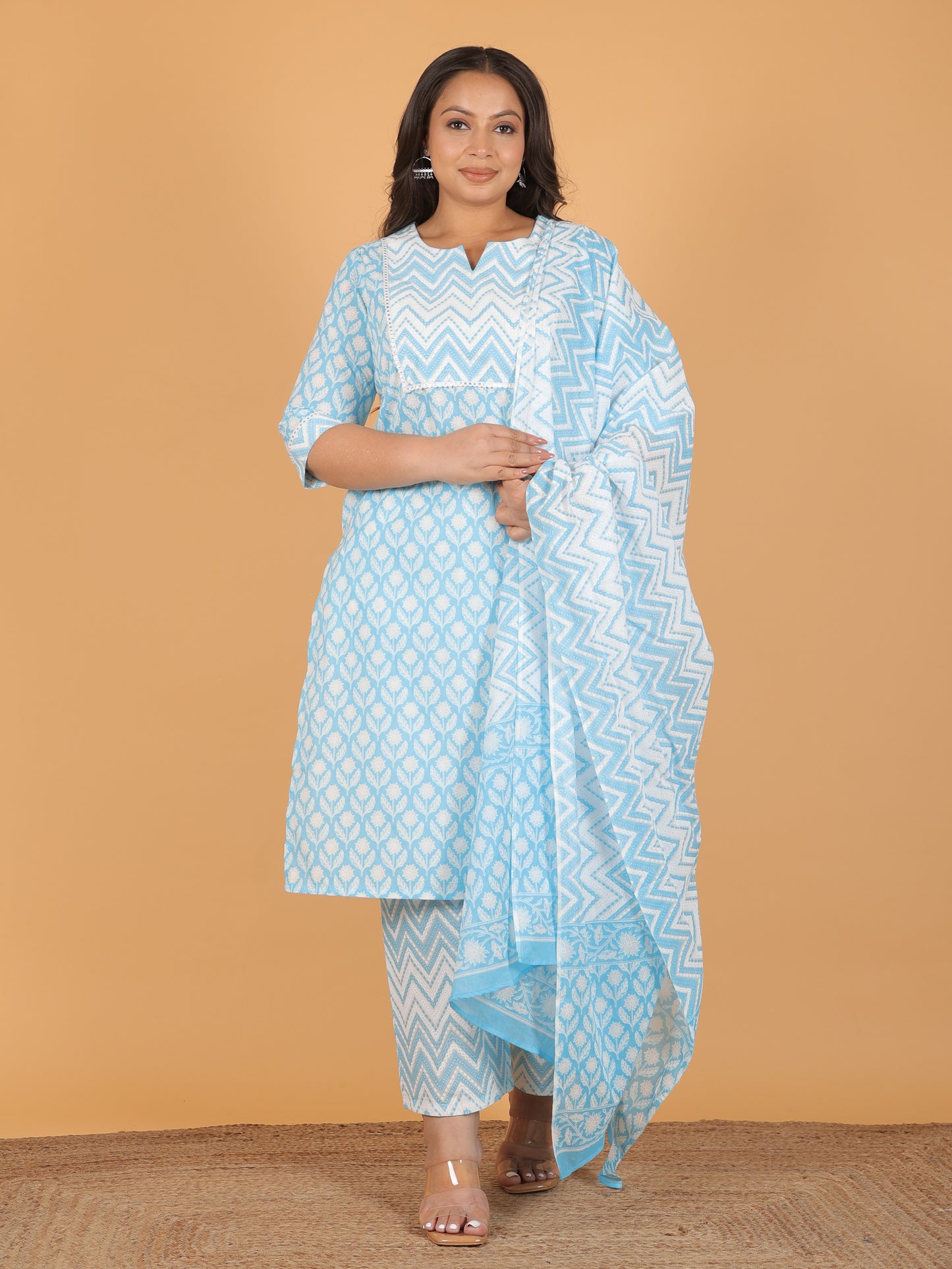 Voile Cotton Chevron Dupatta