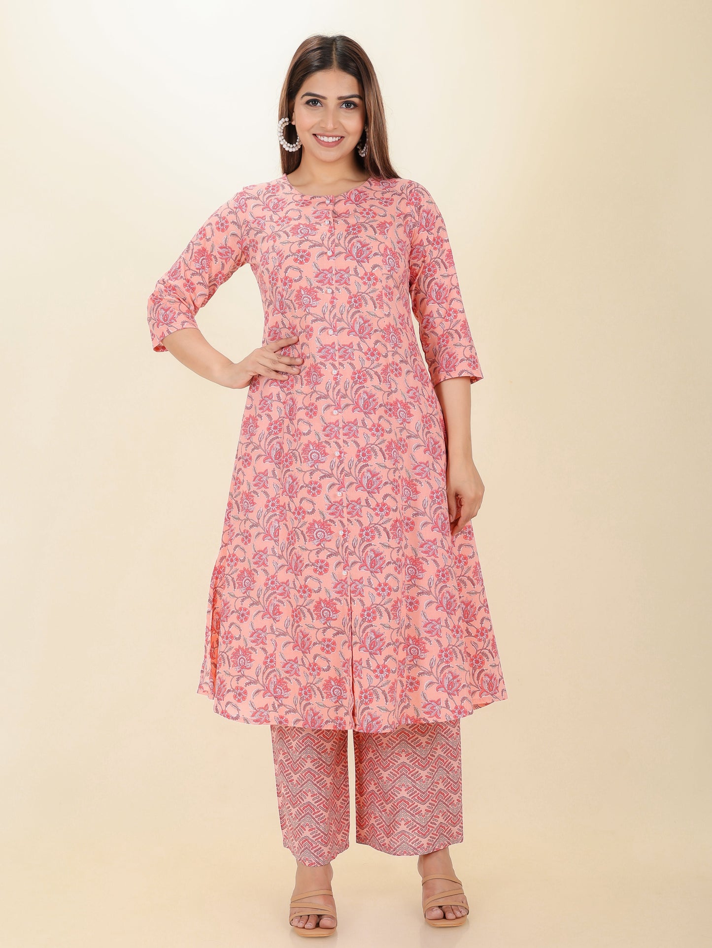 Soft Cotton Floral Kurta