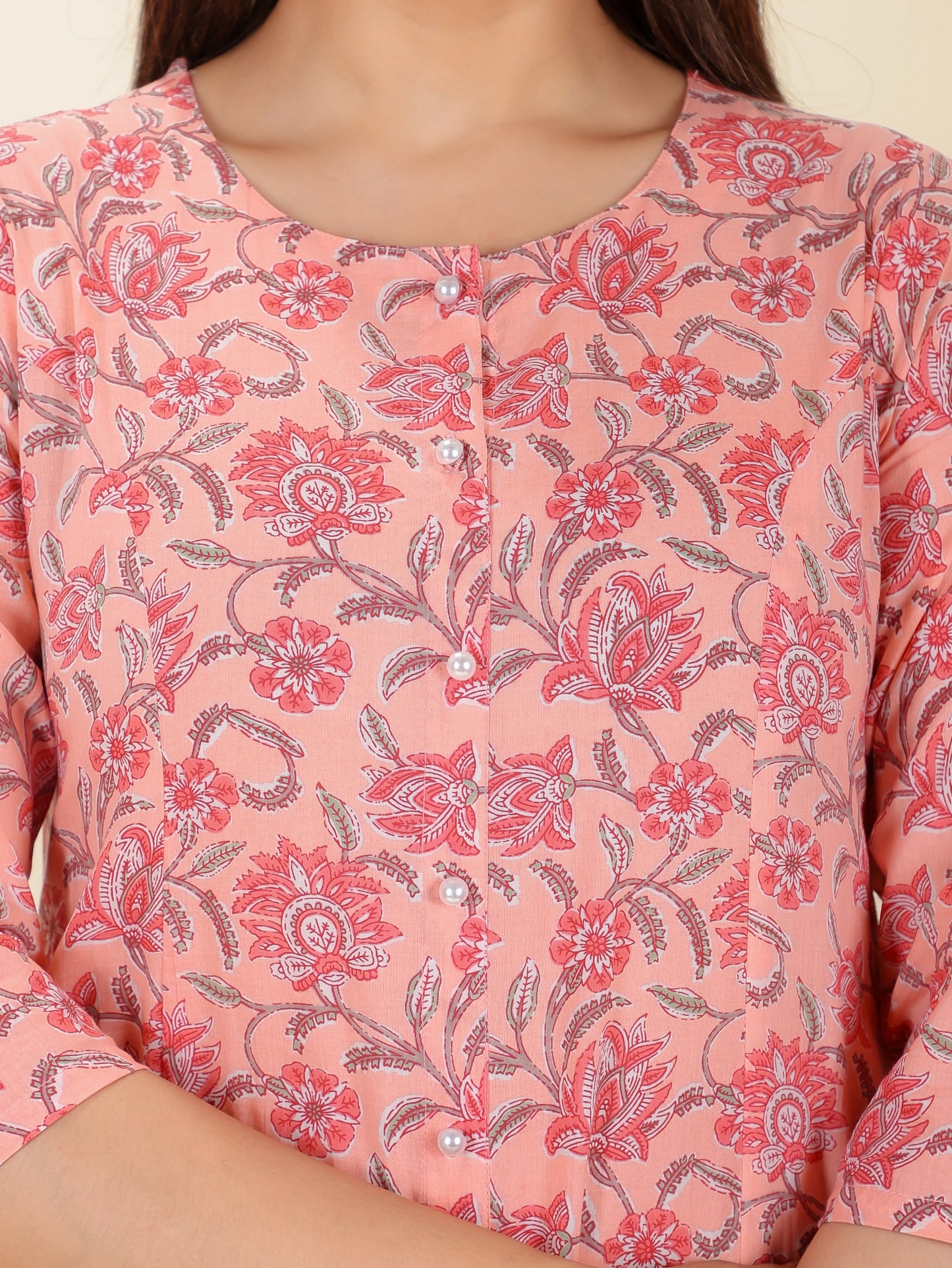 Soft Cotton Floral Kurta