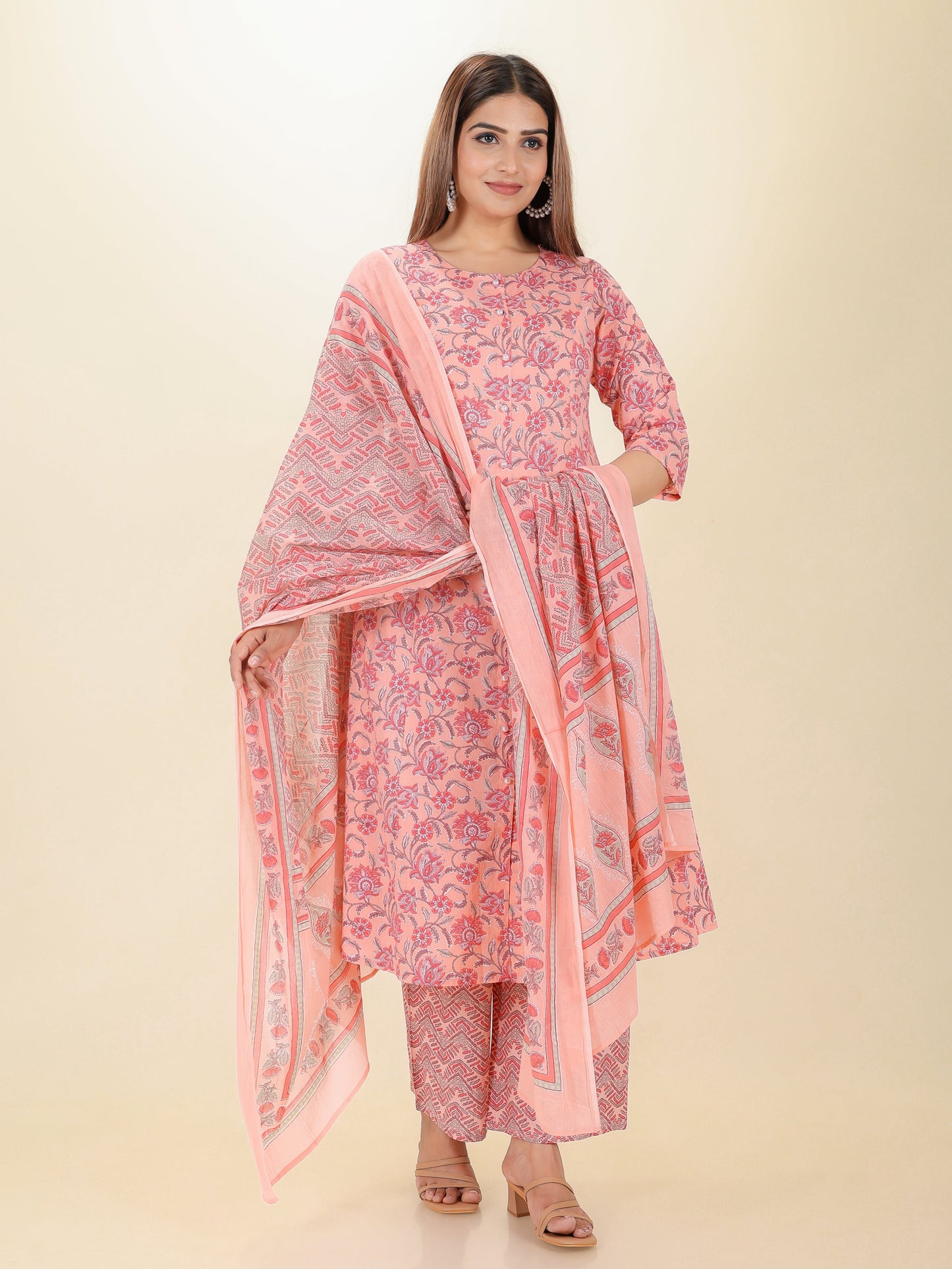 Soft Cotton Floral Kurta