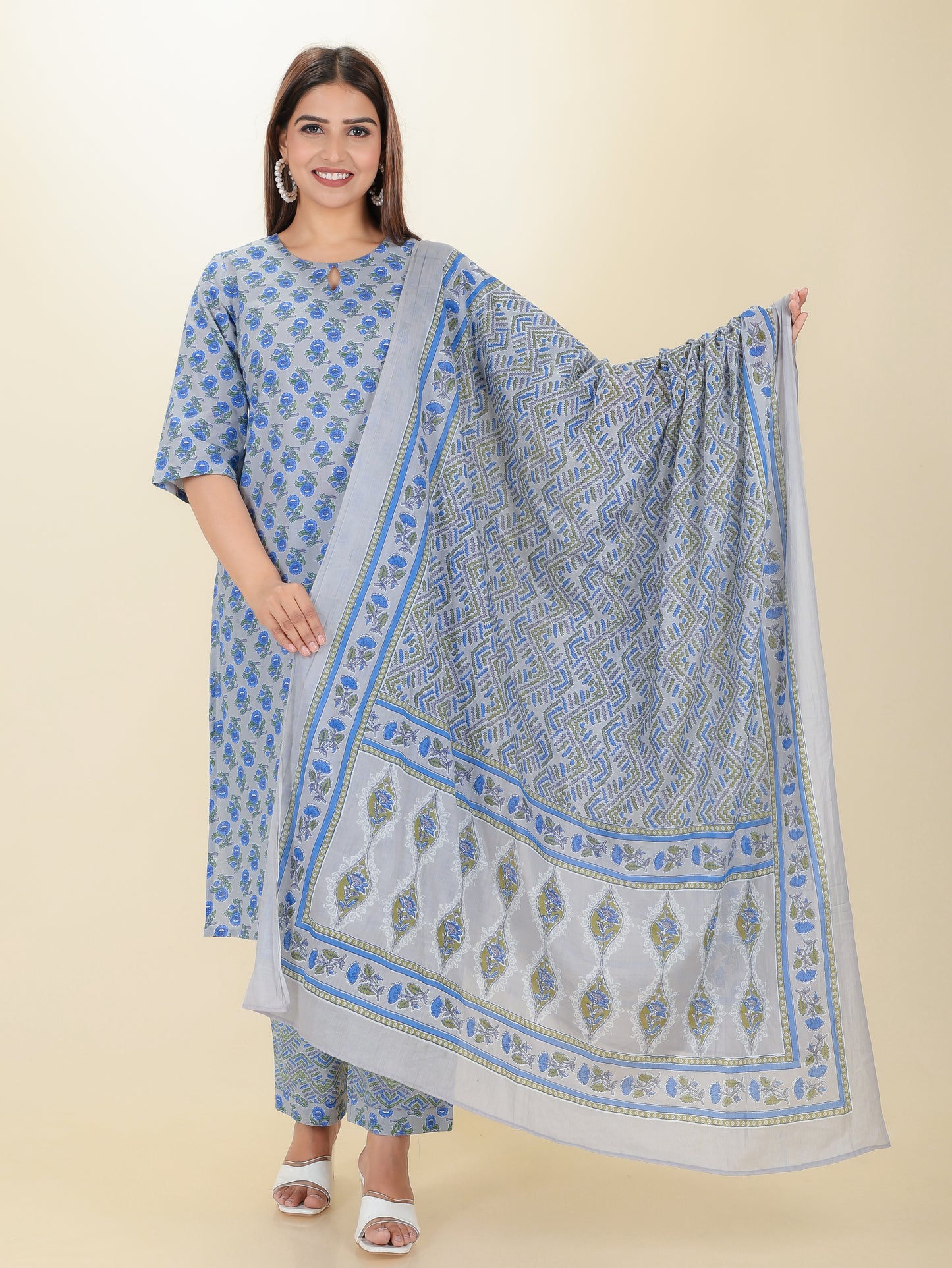 Voile Cotton Chevron Dupatta