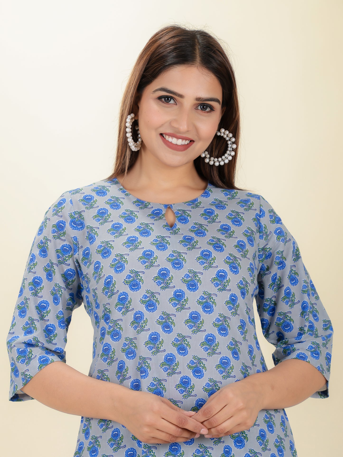 Soft Cotton Floral Kurta