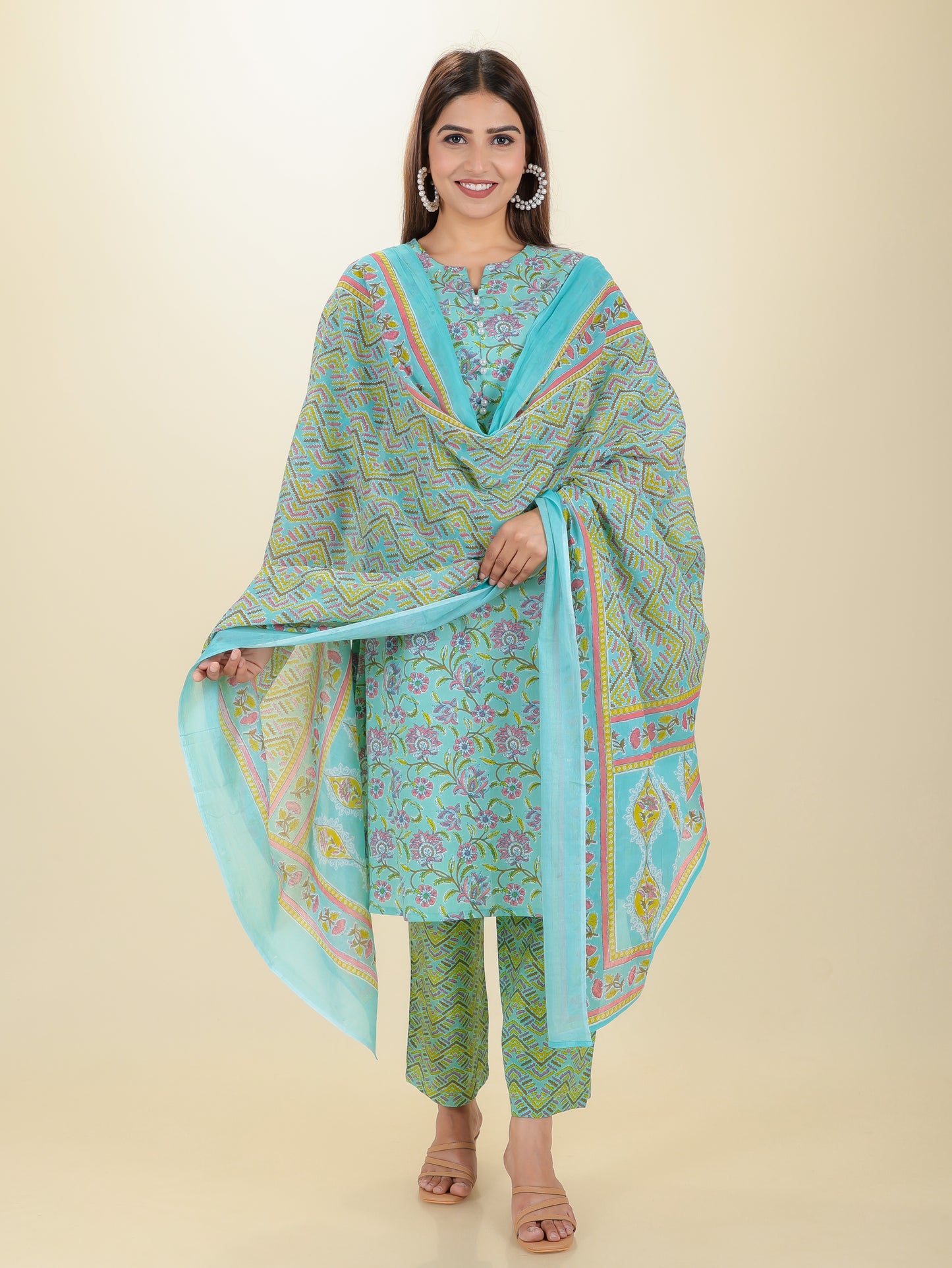 Voile Cotton Chevron Dupatta