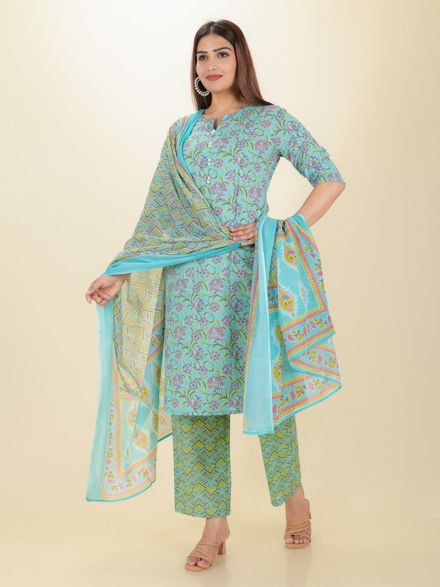 Soft Cotton Floral Kurta