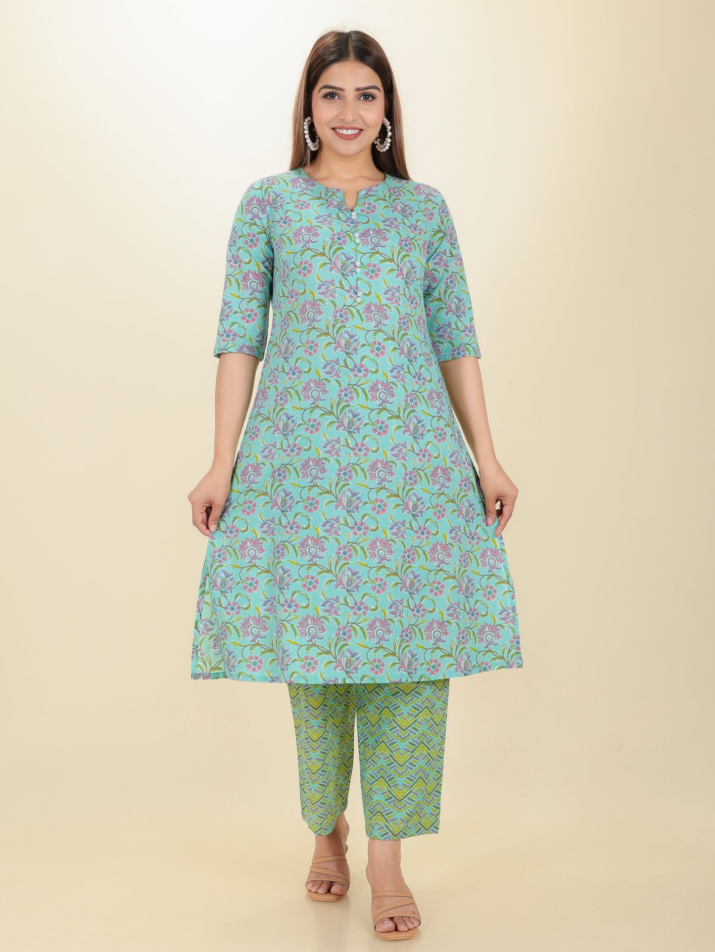 Soft Cotton Floral Kurta