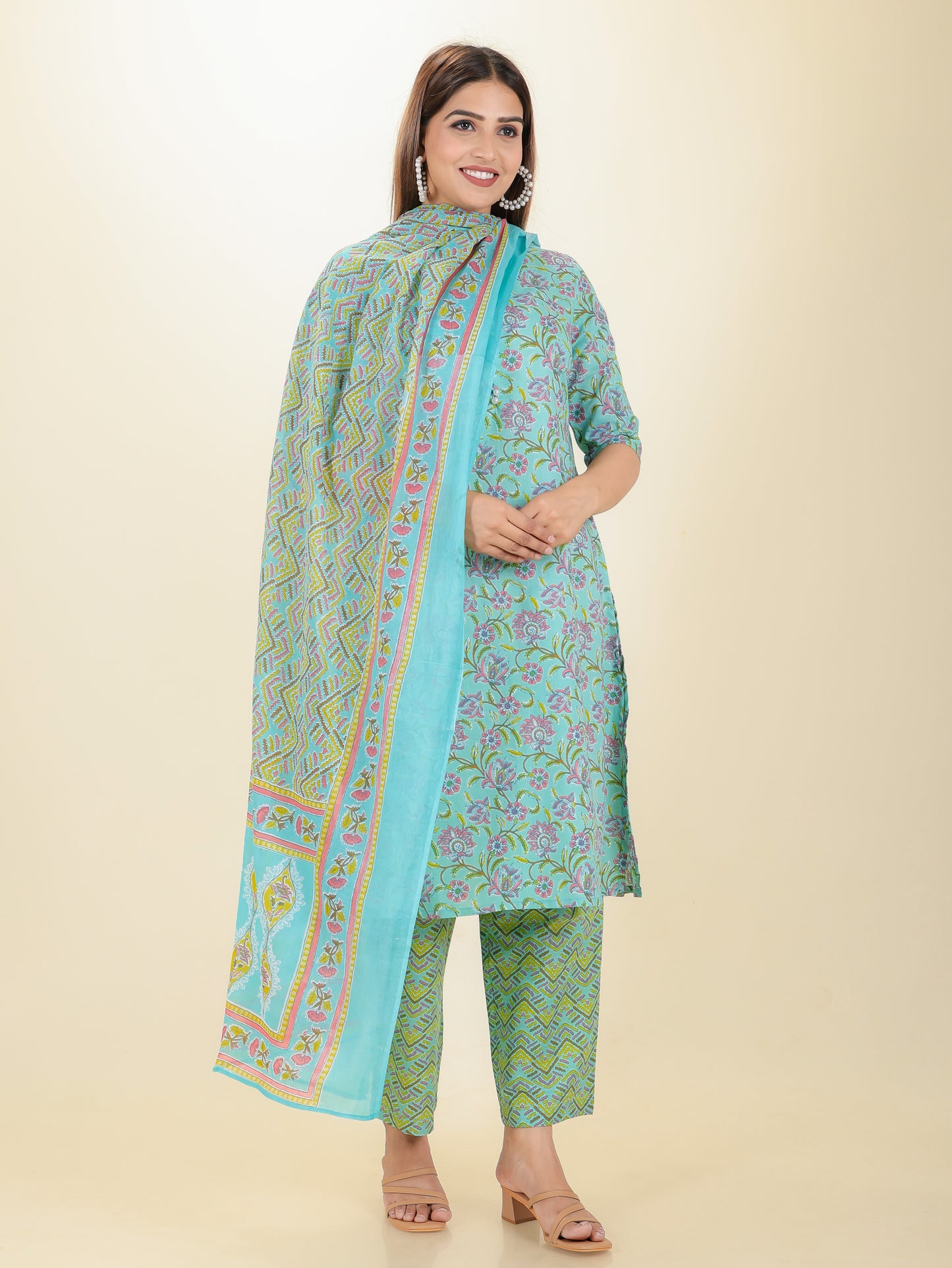 Soft Cotton Floral Kurta