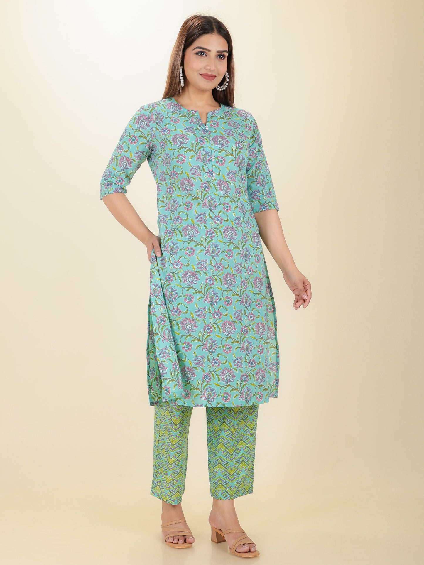 Soft Cotton Floral Kurta