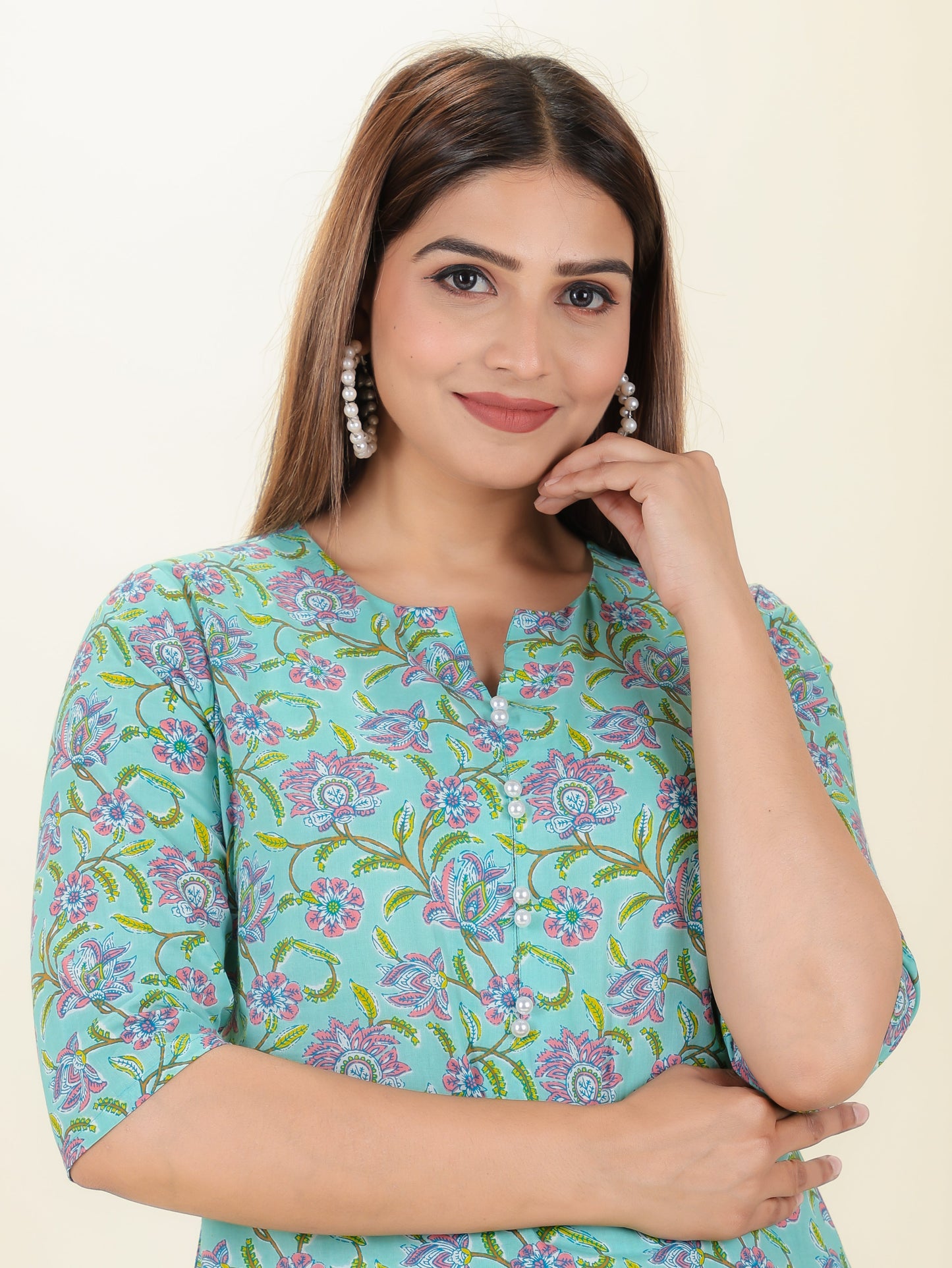 Soft Cotton Floral Kurta