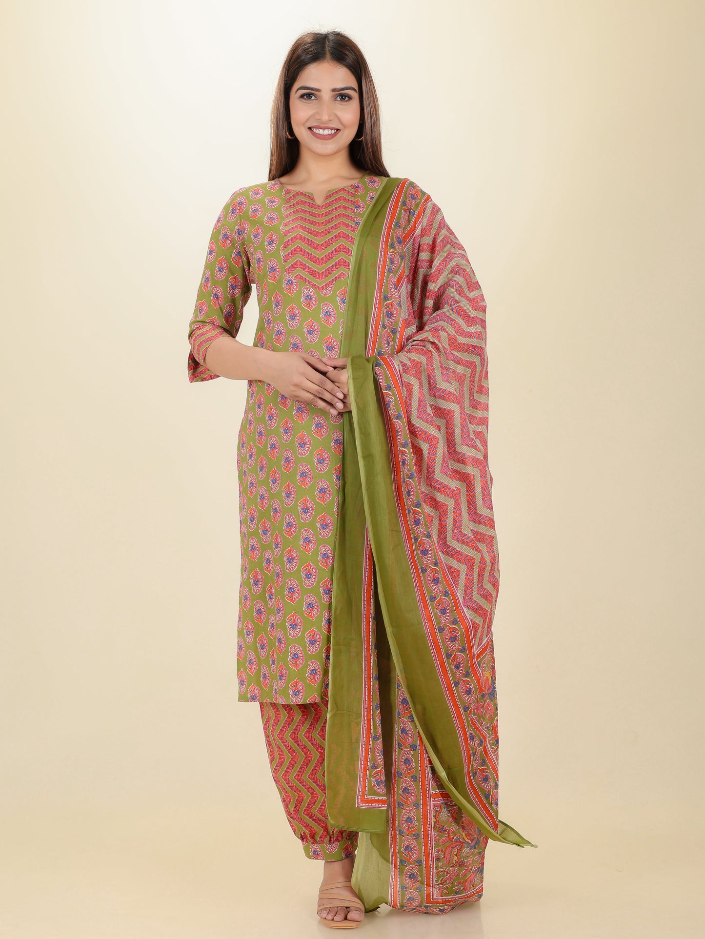 Voile Cotton Chevron Dupatta