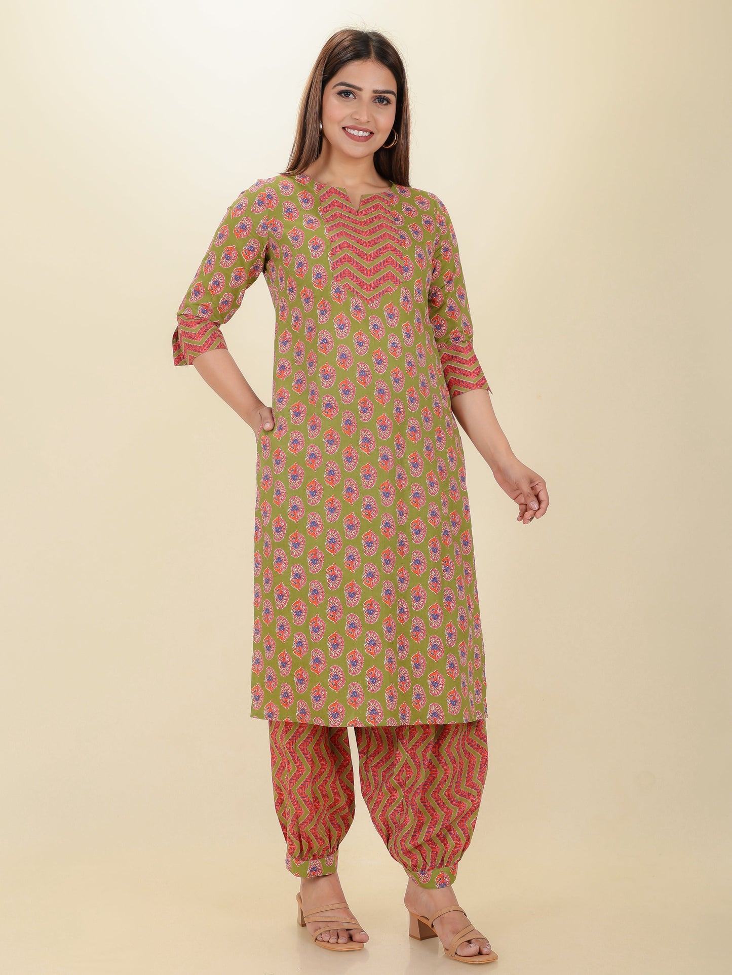 Soft Cotton Floral Kurta