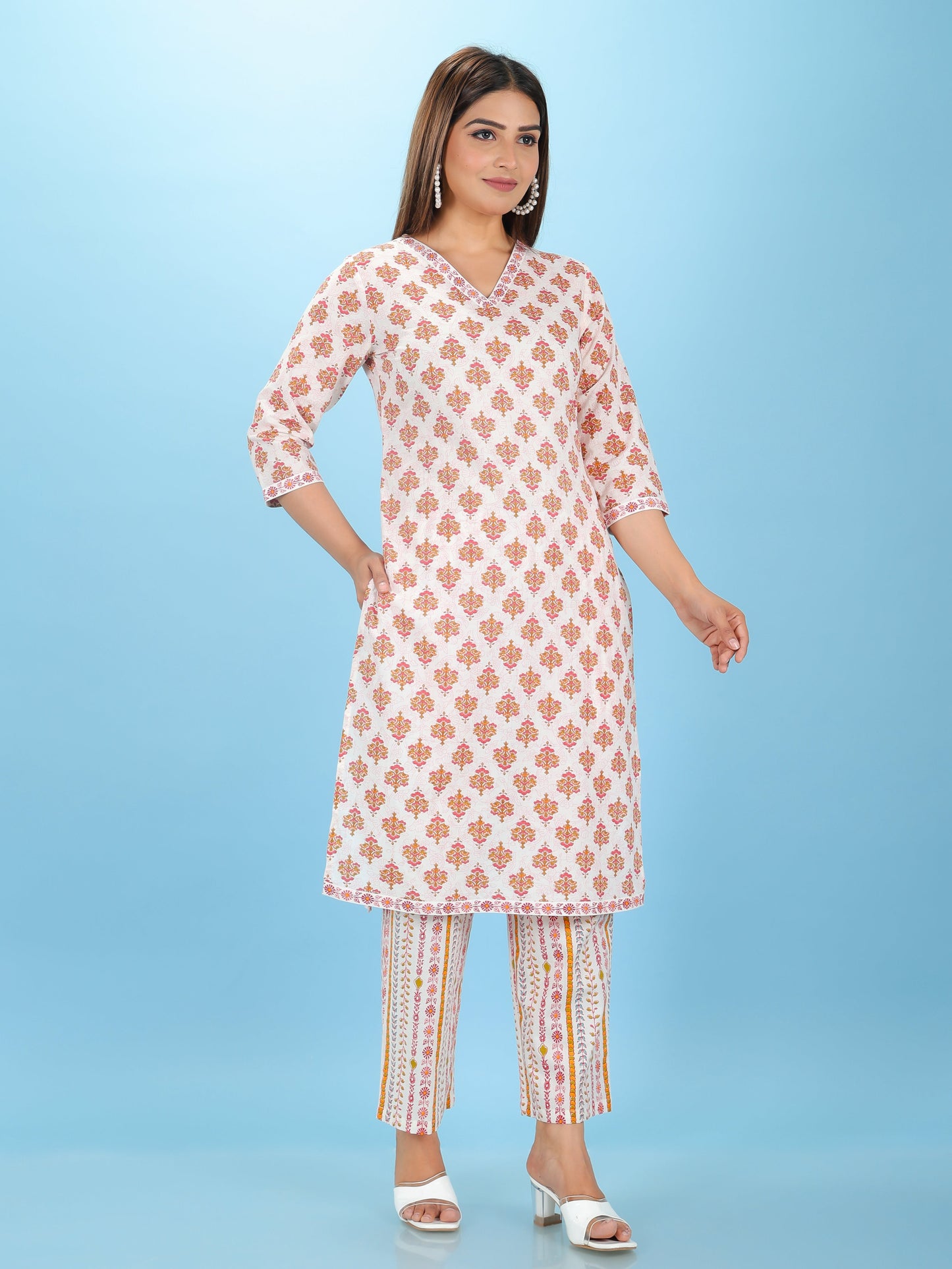 Soft Cotton Floral Kurta