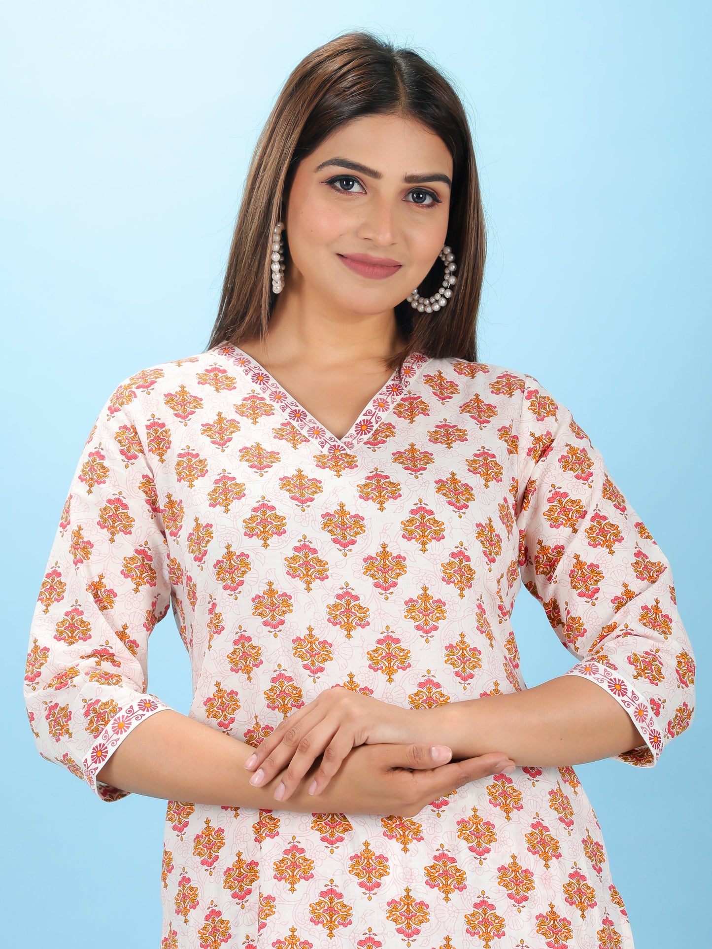 Soft Cotton Floral Kurta