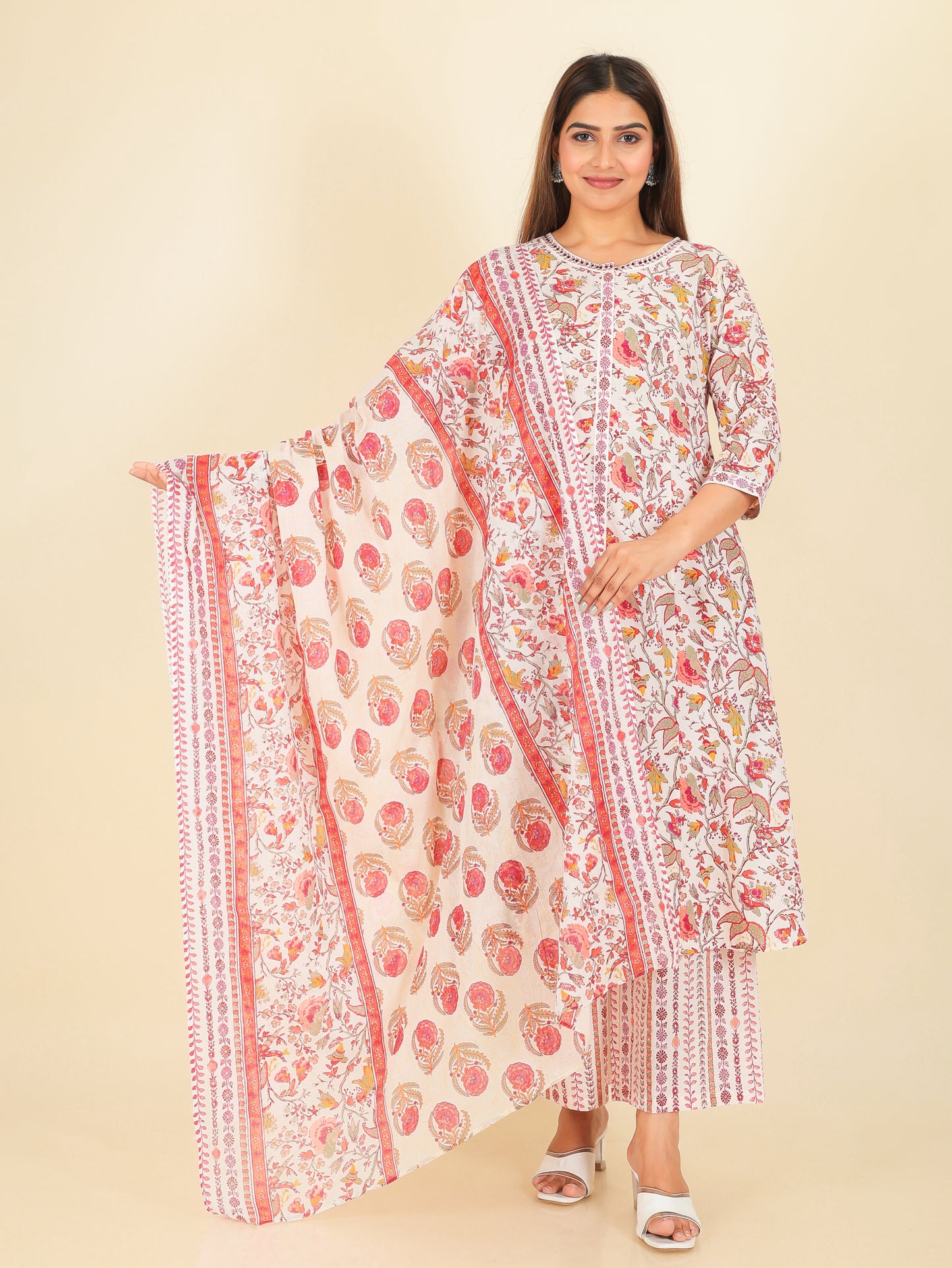 Voile Cotton Floral Dupatta