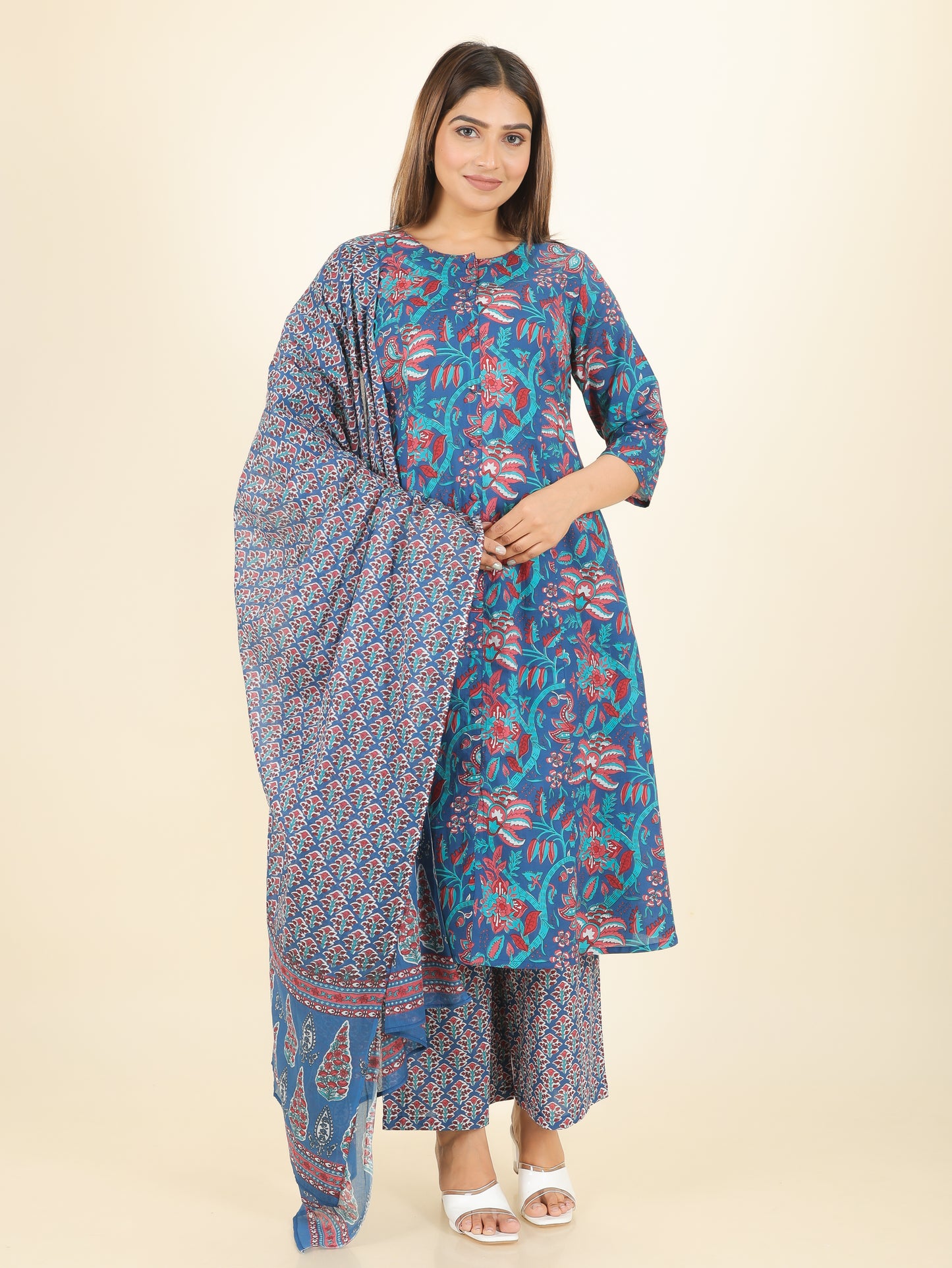 Soft Cotton Floral Kurta