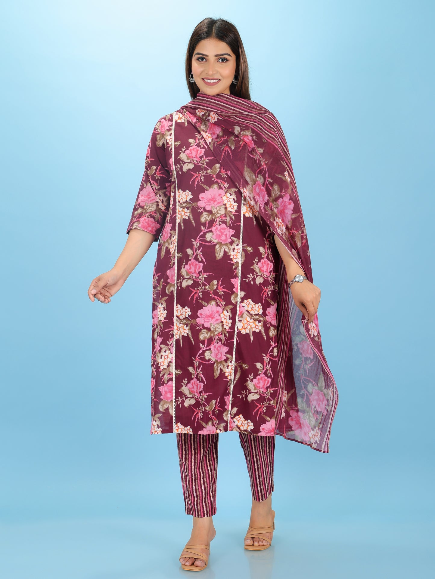 Soft Cotton Floral Kurta