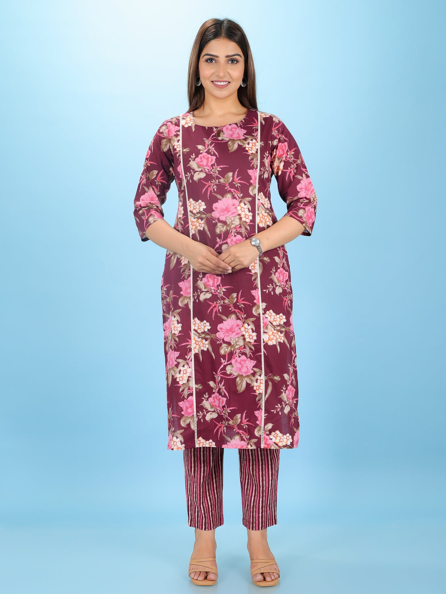 Soft Cotton Floral Kurta