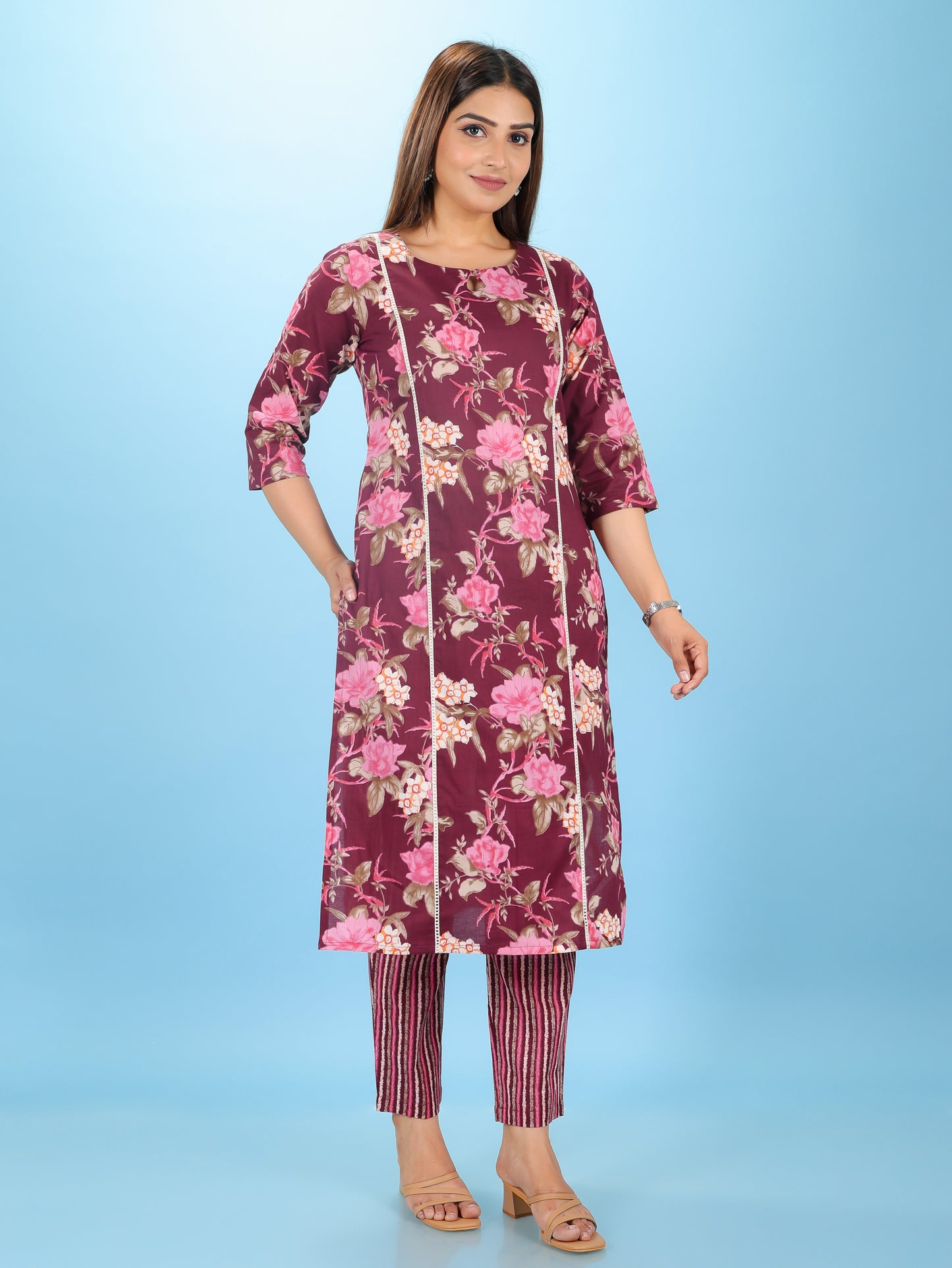 Soft Cotton Floral Kurta