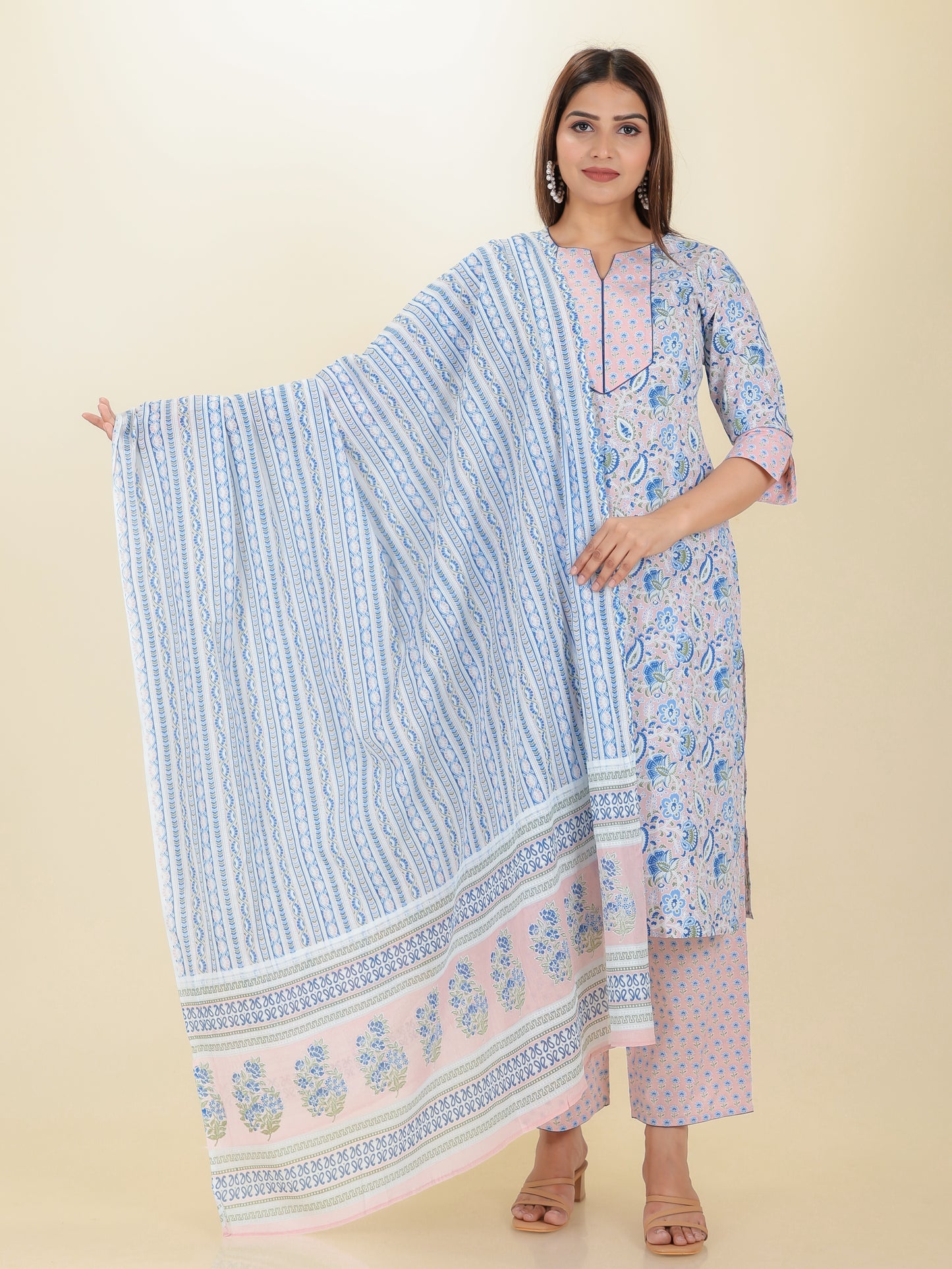 Voile Cotton Striped Dupatta