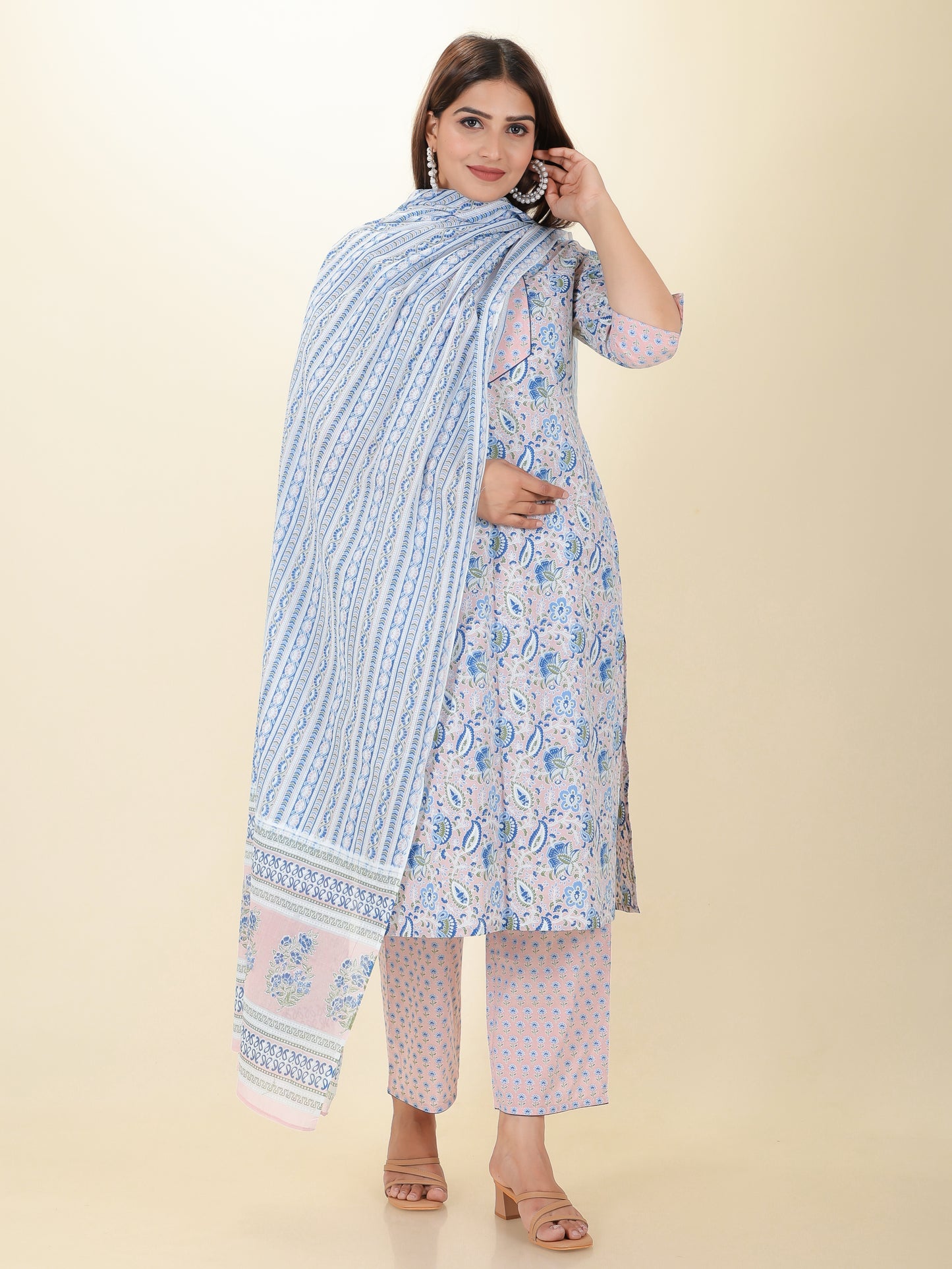 Voile Cotton Striped Dupatta