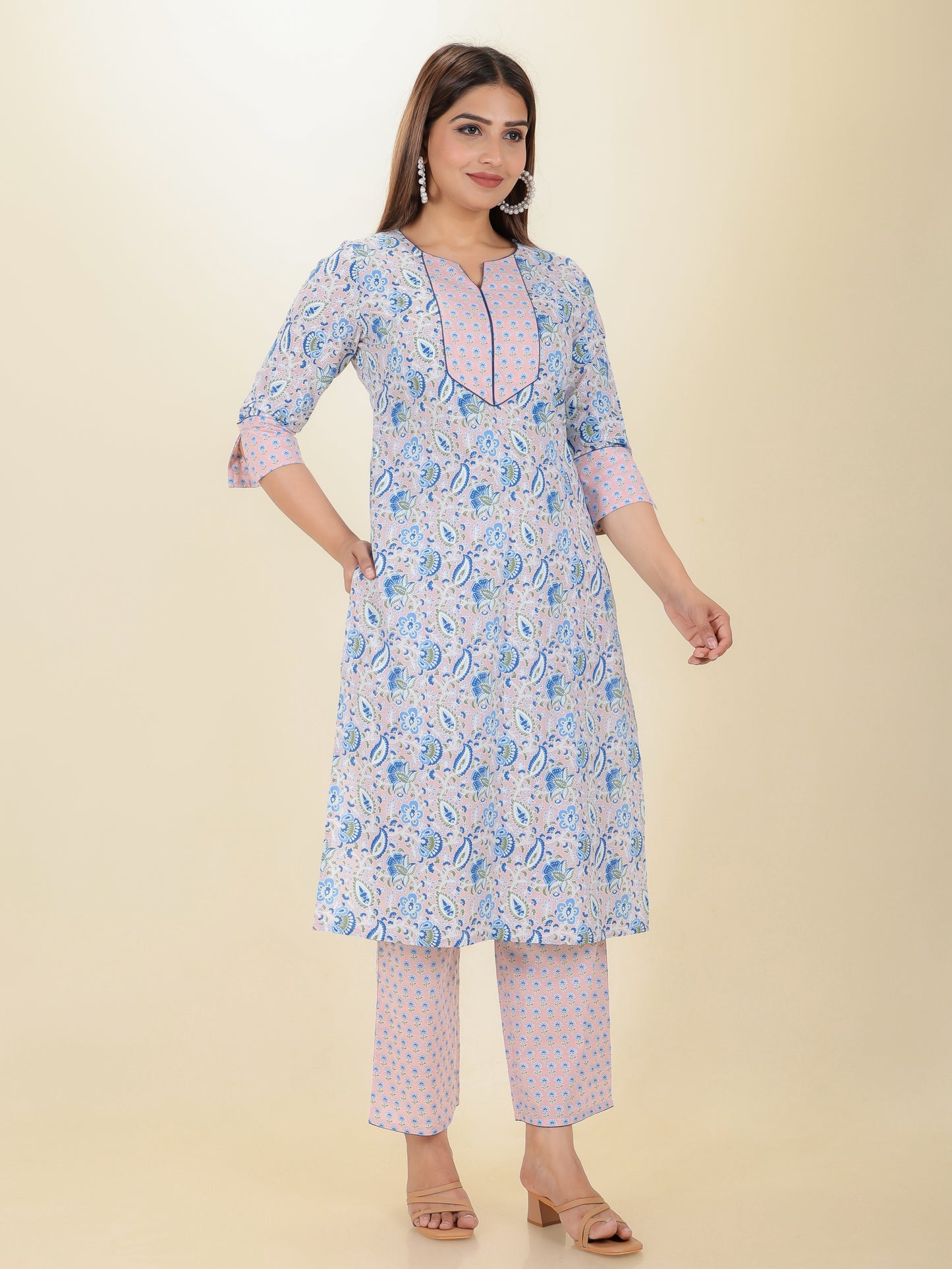 Soft Cotton Floral Kurta