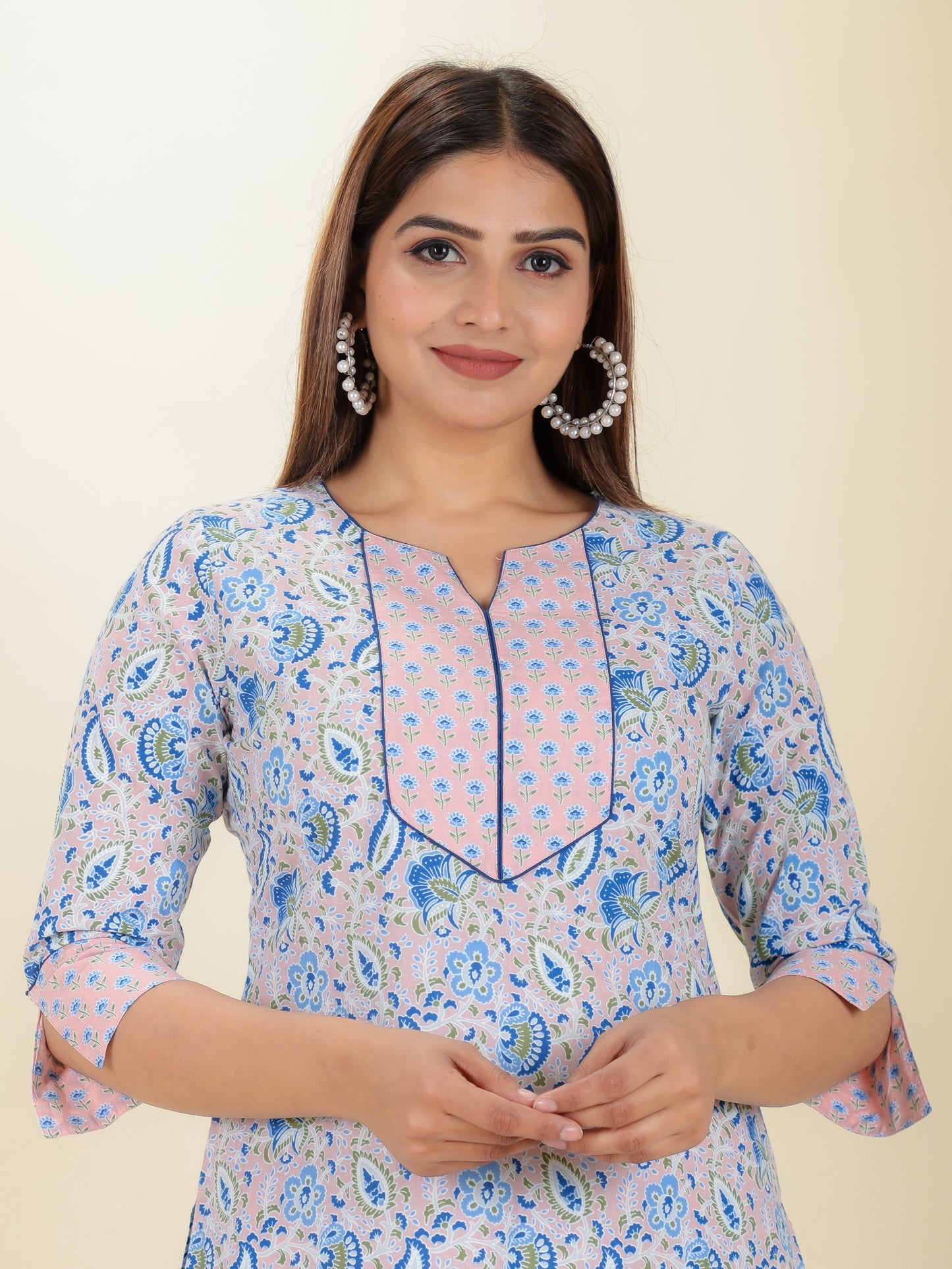 Soft Cotton Floral Kurta