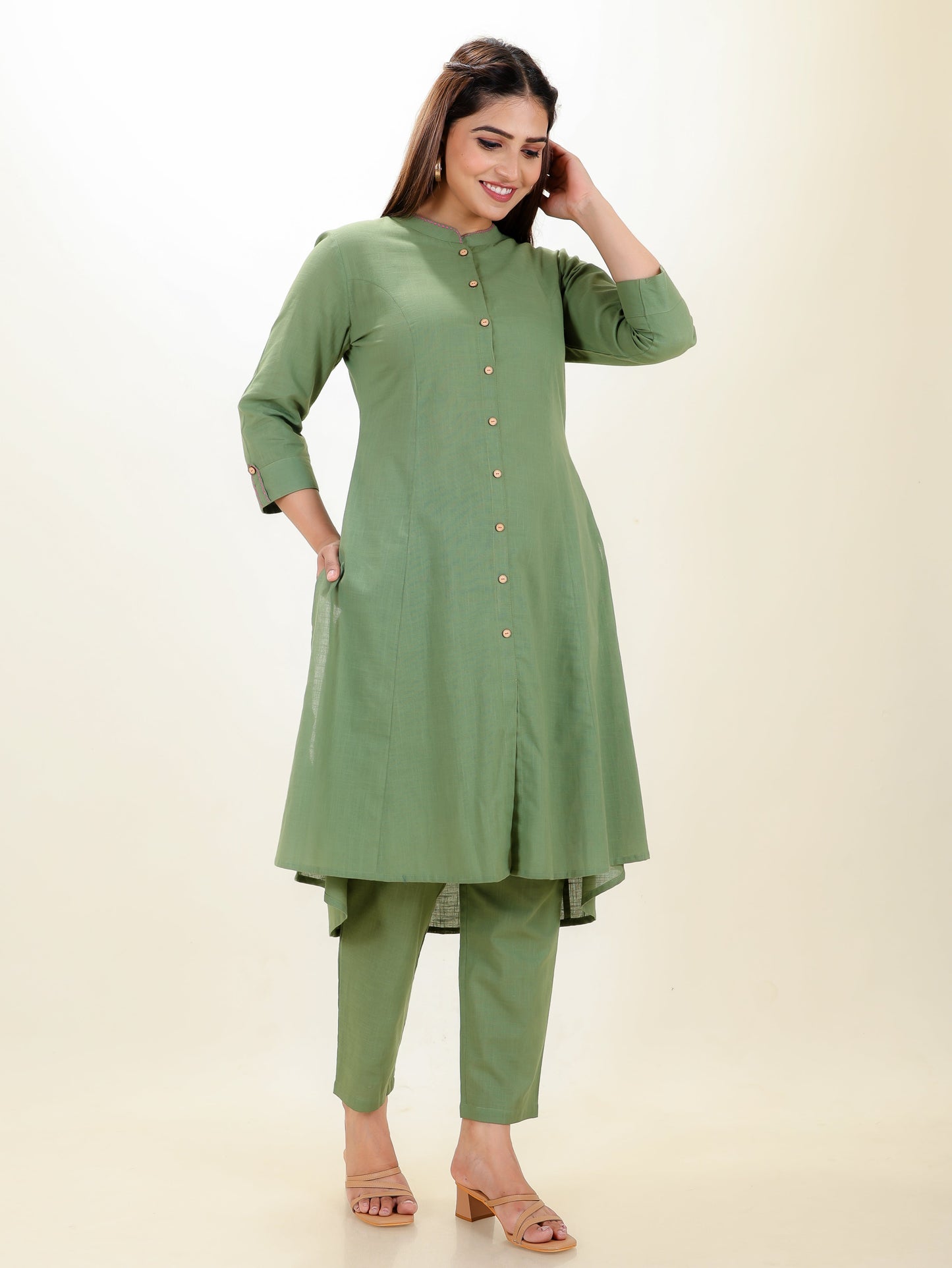 Khadi Cotton Solid Kurta