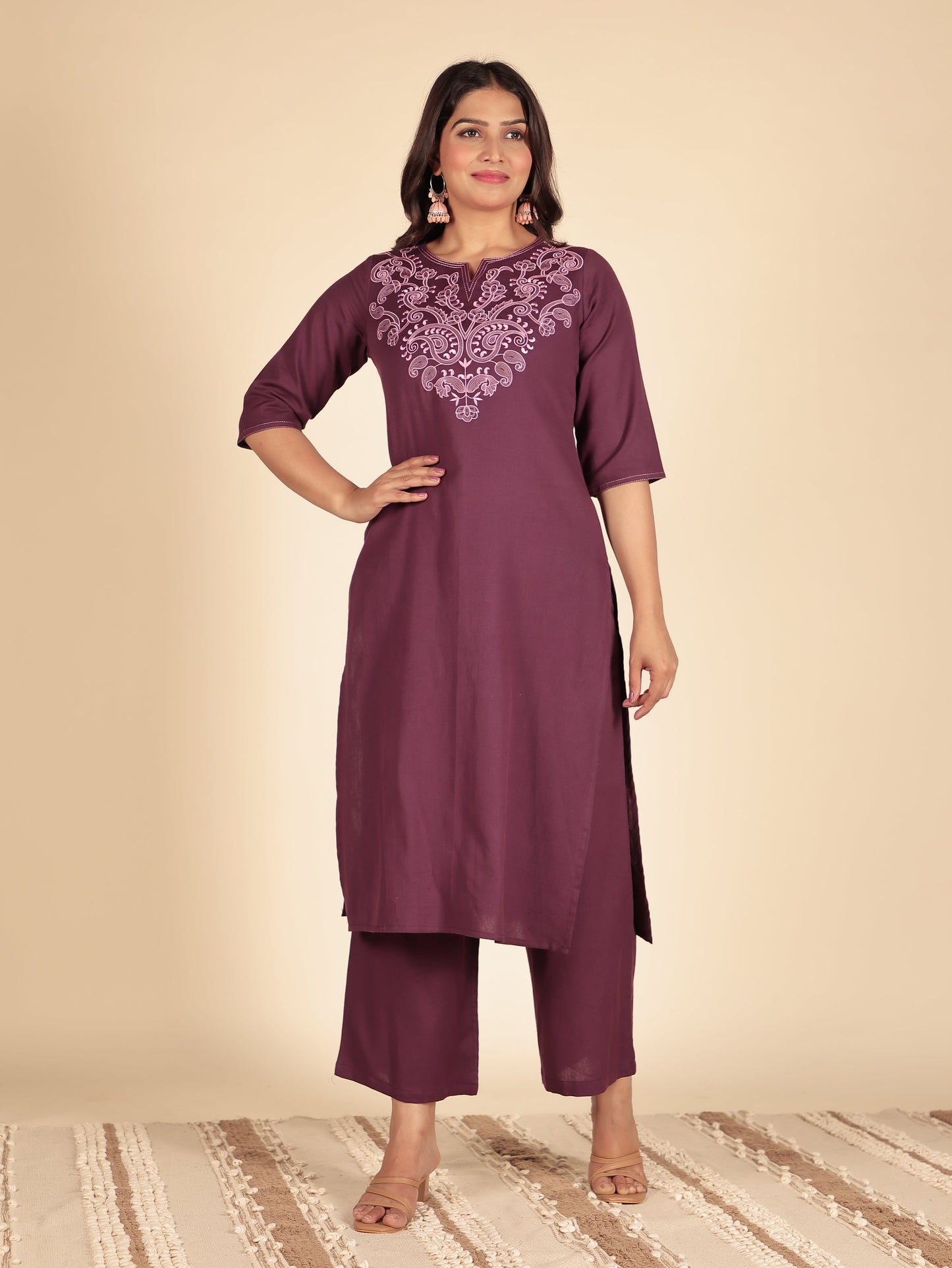 Linen Cotton Solid Kurta