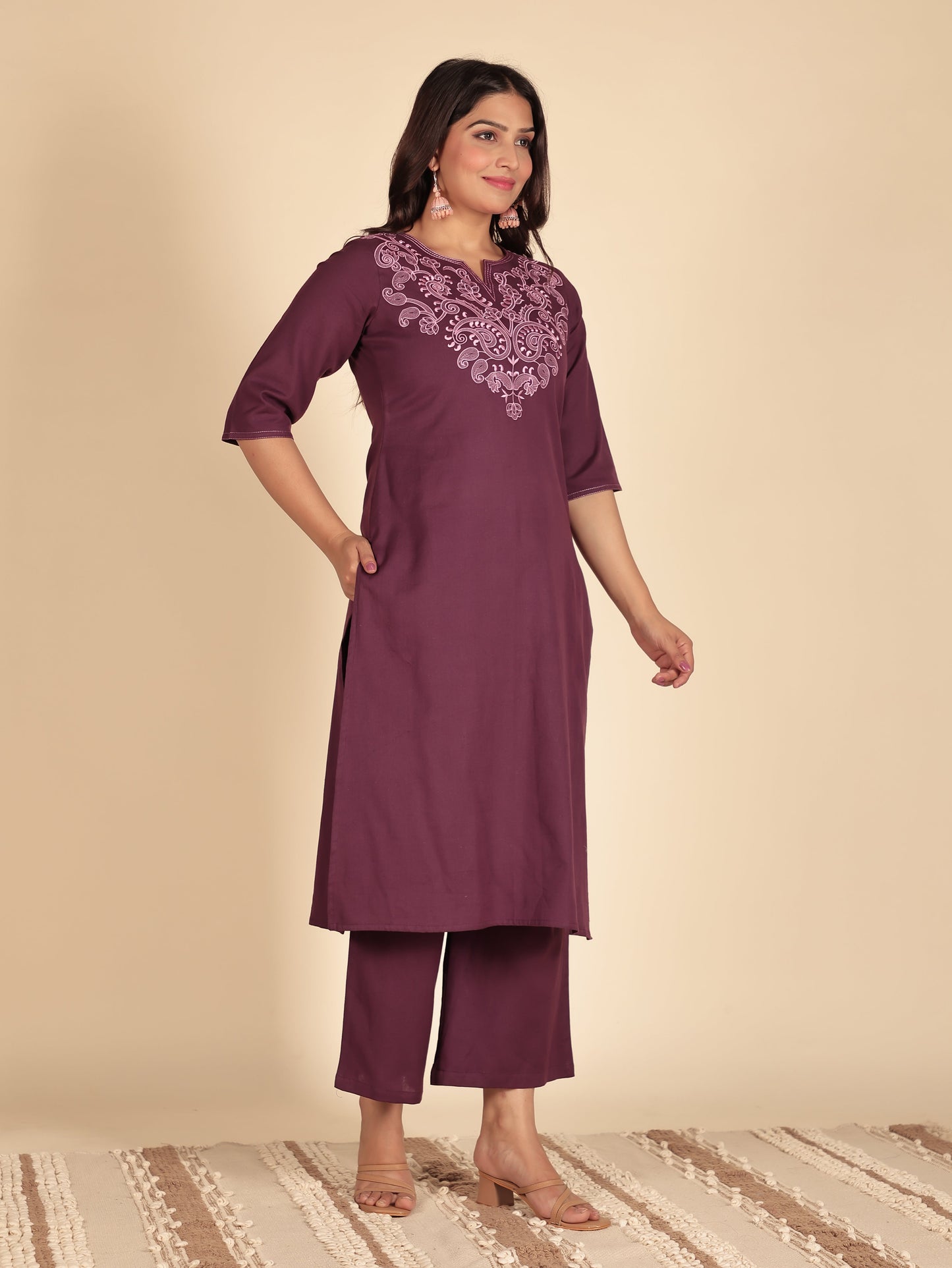 Linen Cotton Solid Kurta