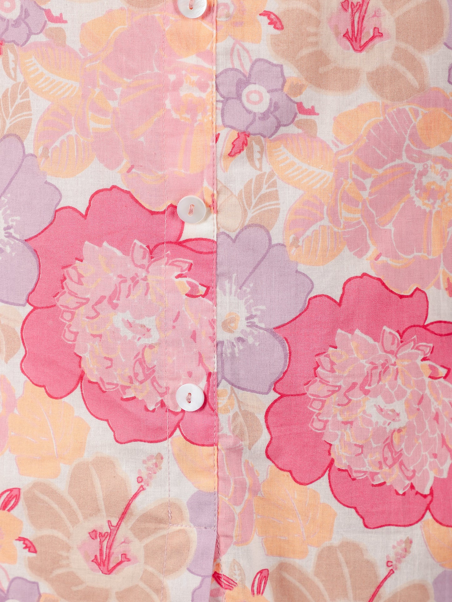 Soft Cotton Floral High Low Pink Kurta