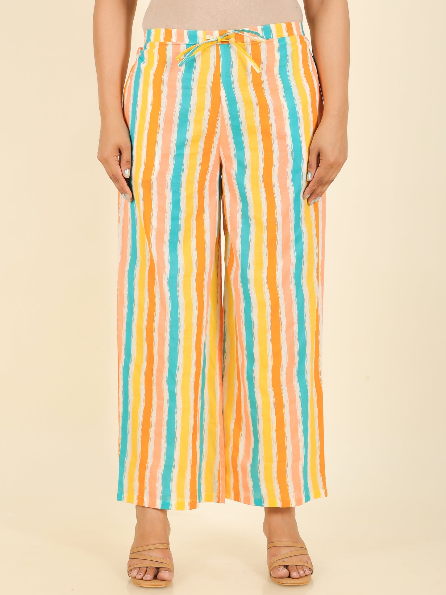 Soft Cotton Striped Palazzo