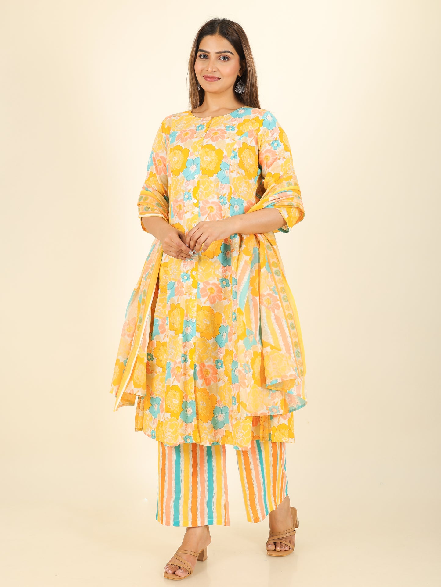 Soft Cotton Floral Kurta