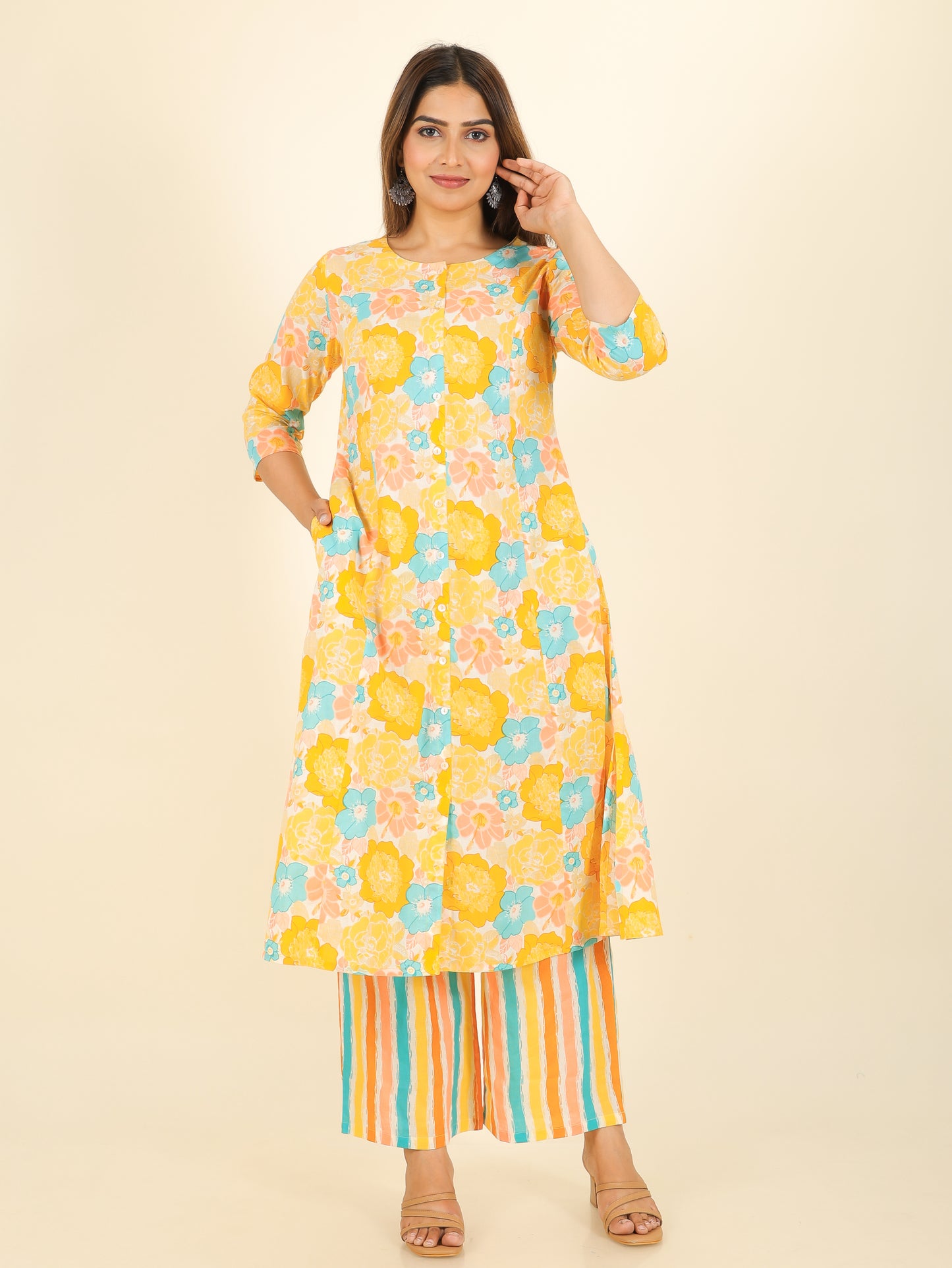 Soft Cotton Floral Kurta