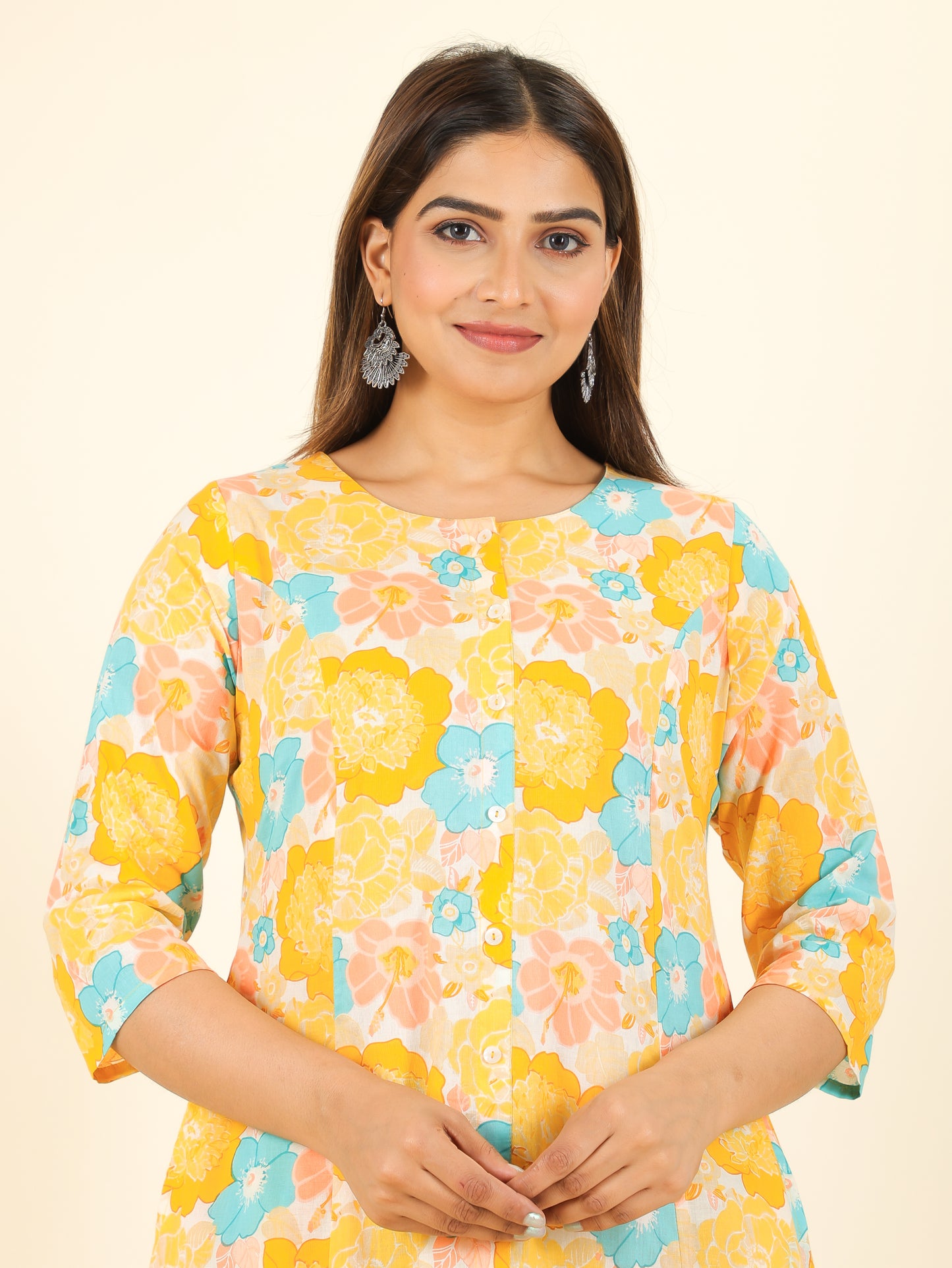 Soft Cotton Floral Kurta