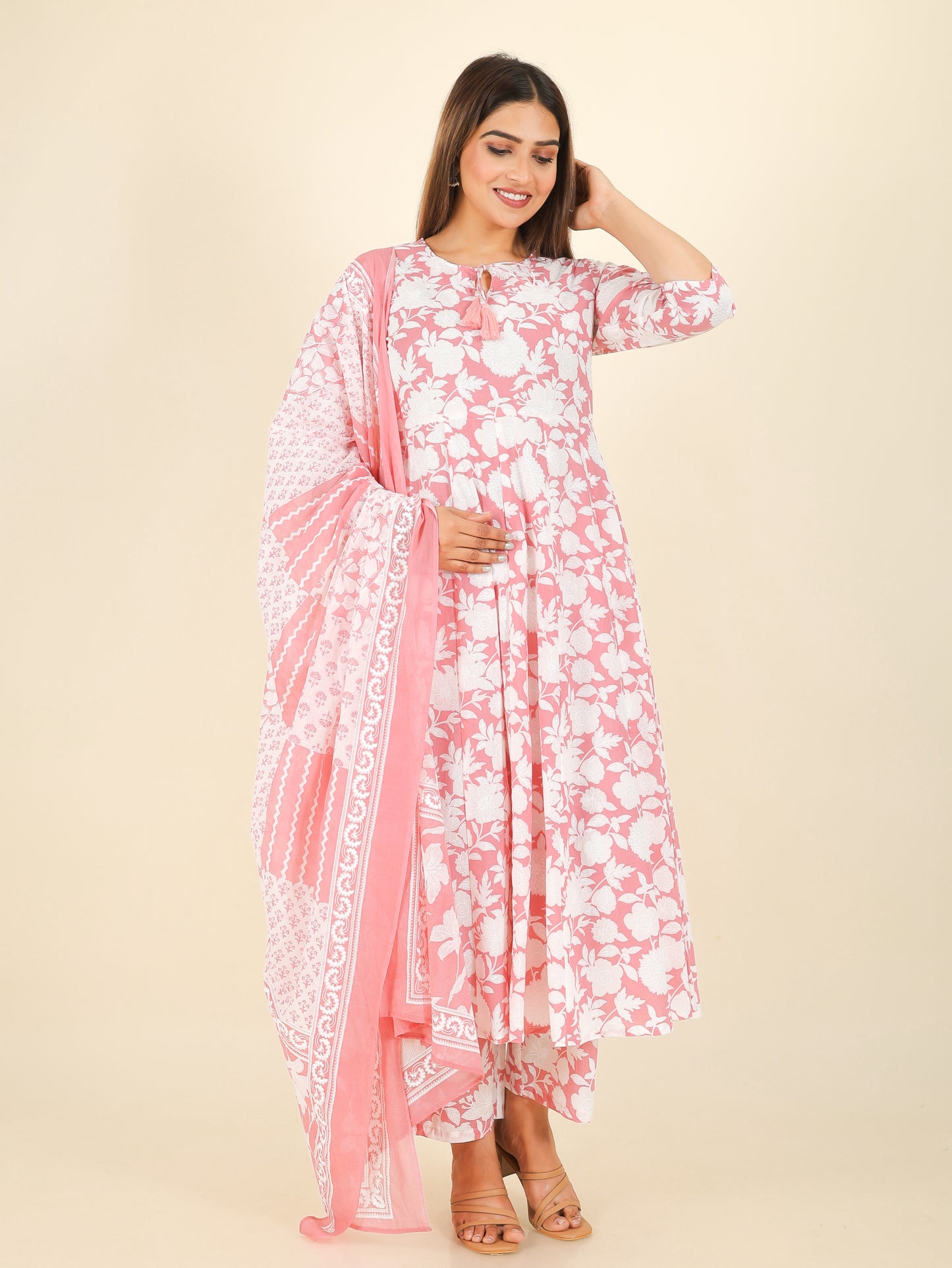 Soft Cotton Floral Kurta