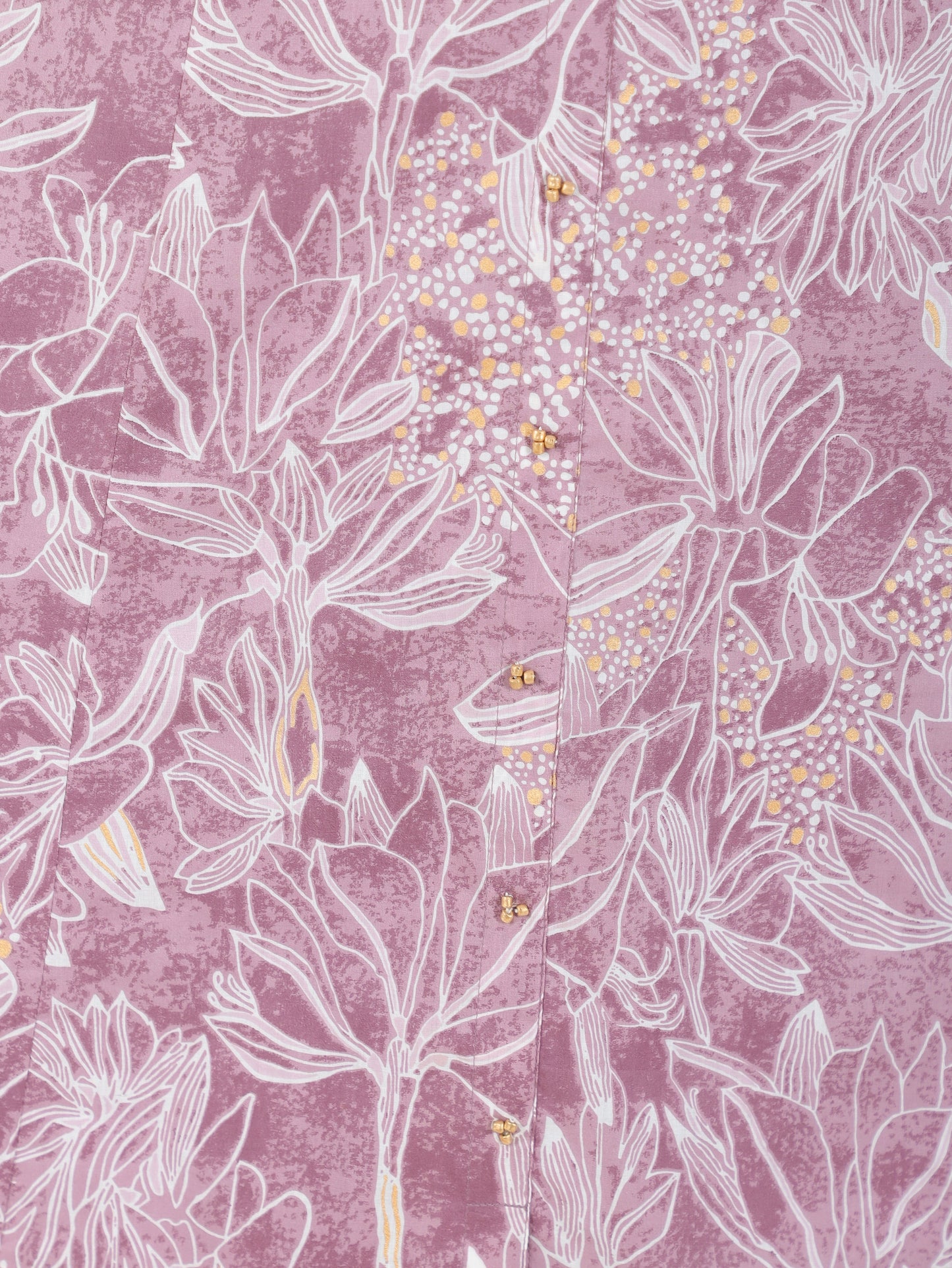 Soft Cotton Floral A-line Purple Kurta