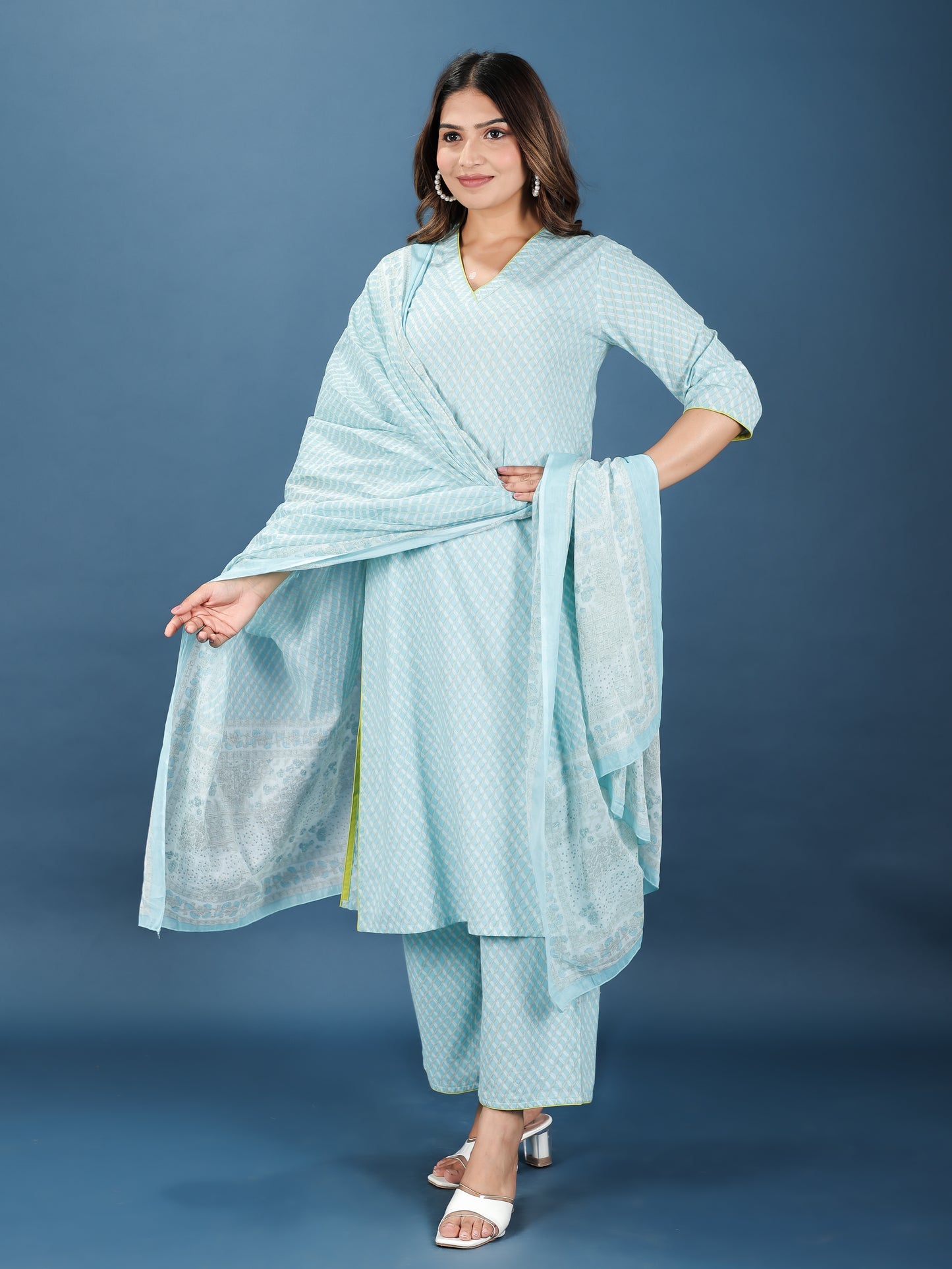 Soft Cotton Checkered Kurta